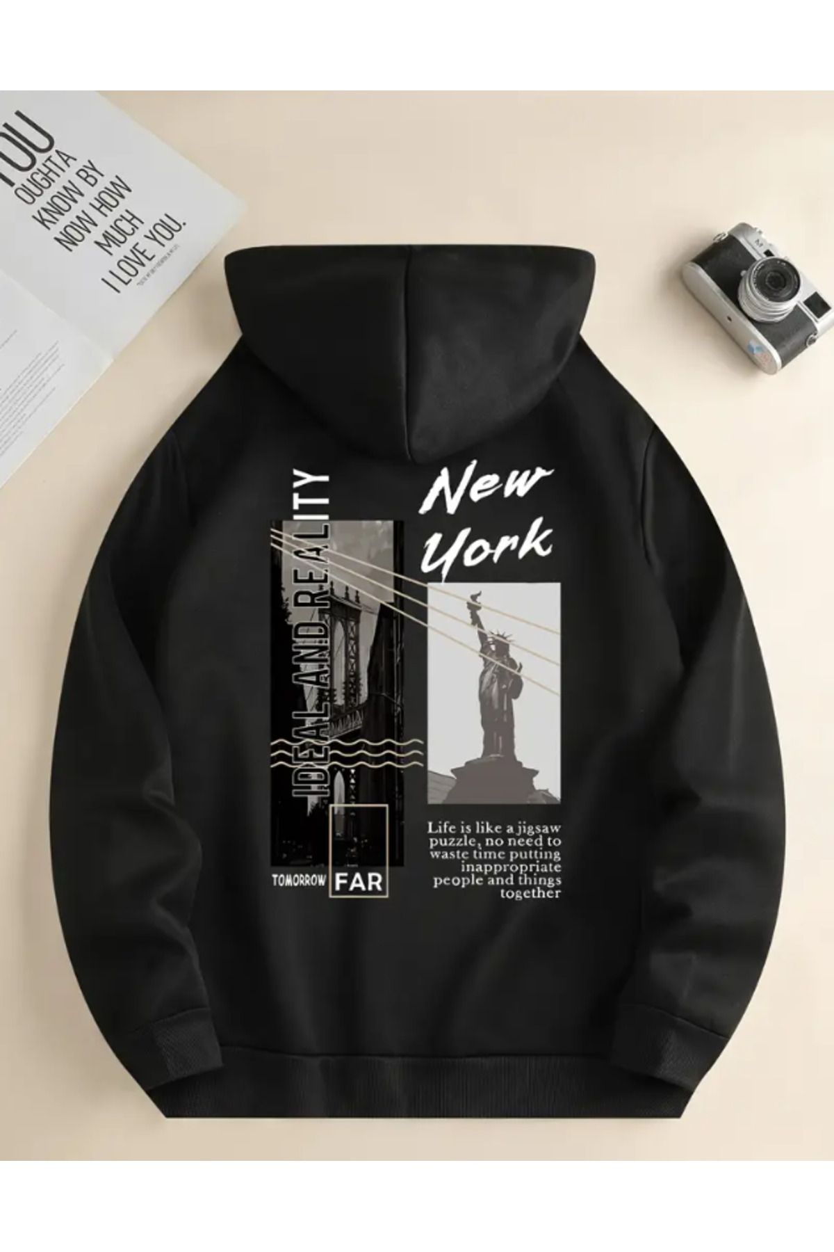 Marco Fresco Unisex New York Baskılı Sweatshirt