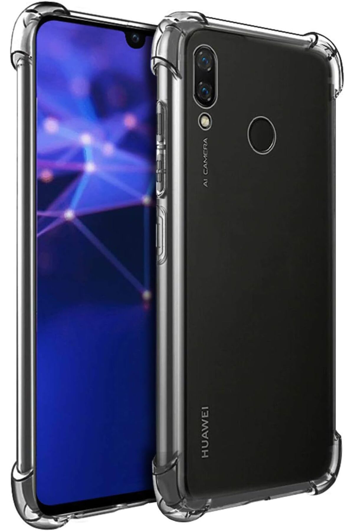 NcK Shock Absorbing için Kılıf Huawei P Smart 2019 Şeffaf [P Smart 2019 ile Uyumlu Kılıf - Şeffaf]