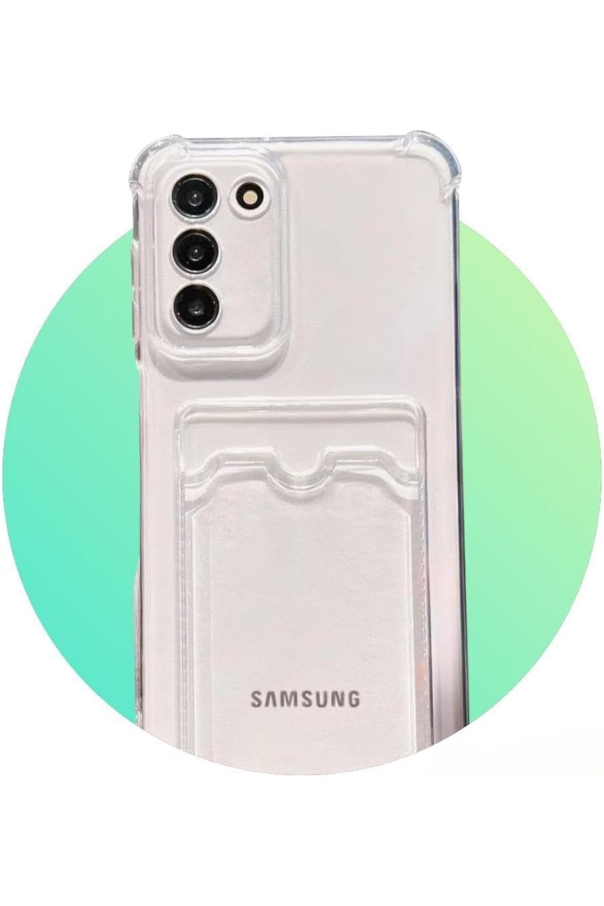 NcK Samsung Galaxy S23 İle Uyumlu Kartlıklı, Darbeye Dayanıklı (Shockproof) Şeffaf Kılıfı