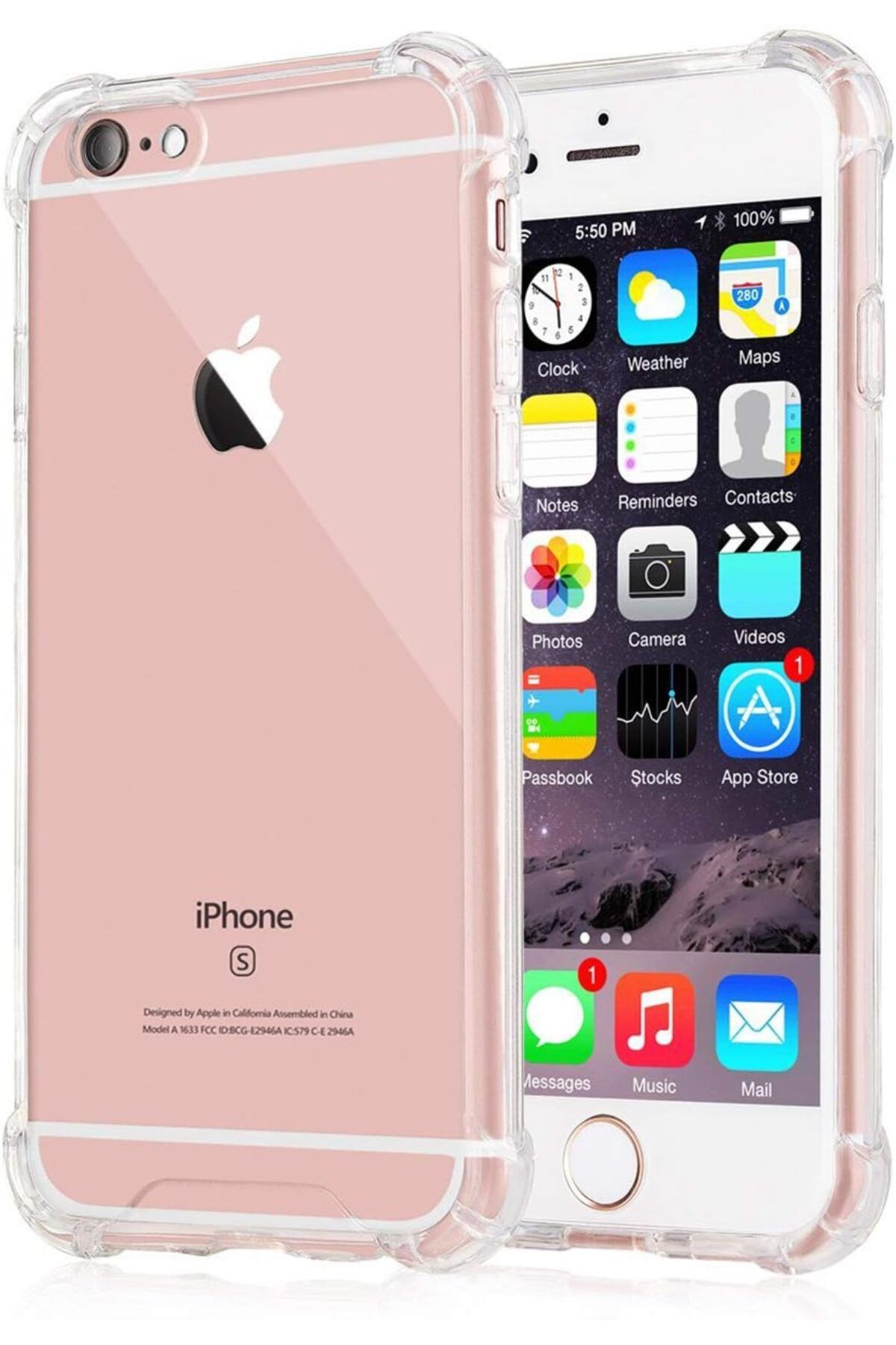 NcK Shock-Absorbing için Kılıf Apple iPhone 6S Şeffaf [iPhone 6S ile Uyumlu Kılıf - Şeffaf]