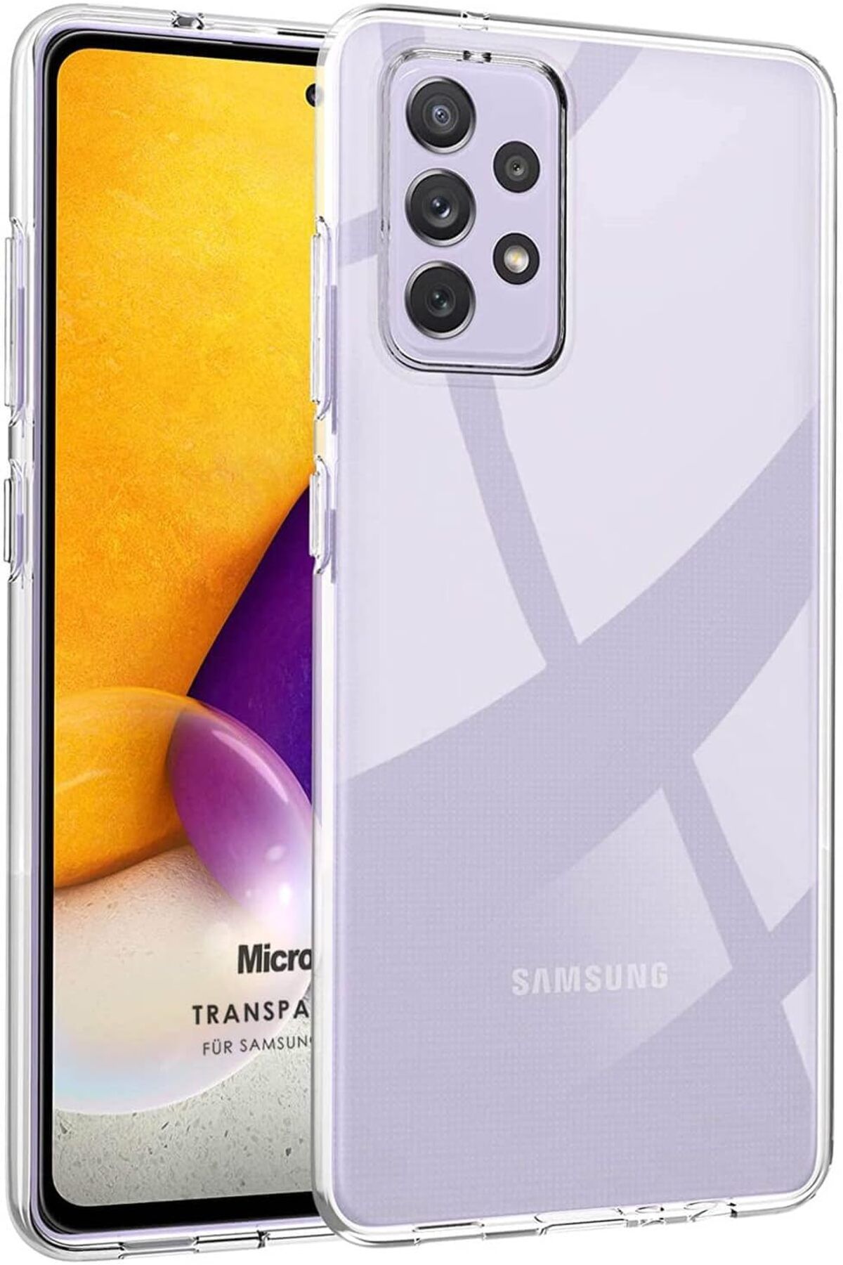 NcK Samsung Galaxy A52 için Kılıf Transparent Soft Beyaz [Galaxy A52 ile Uyumlu Kılıf - Beyaz]