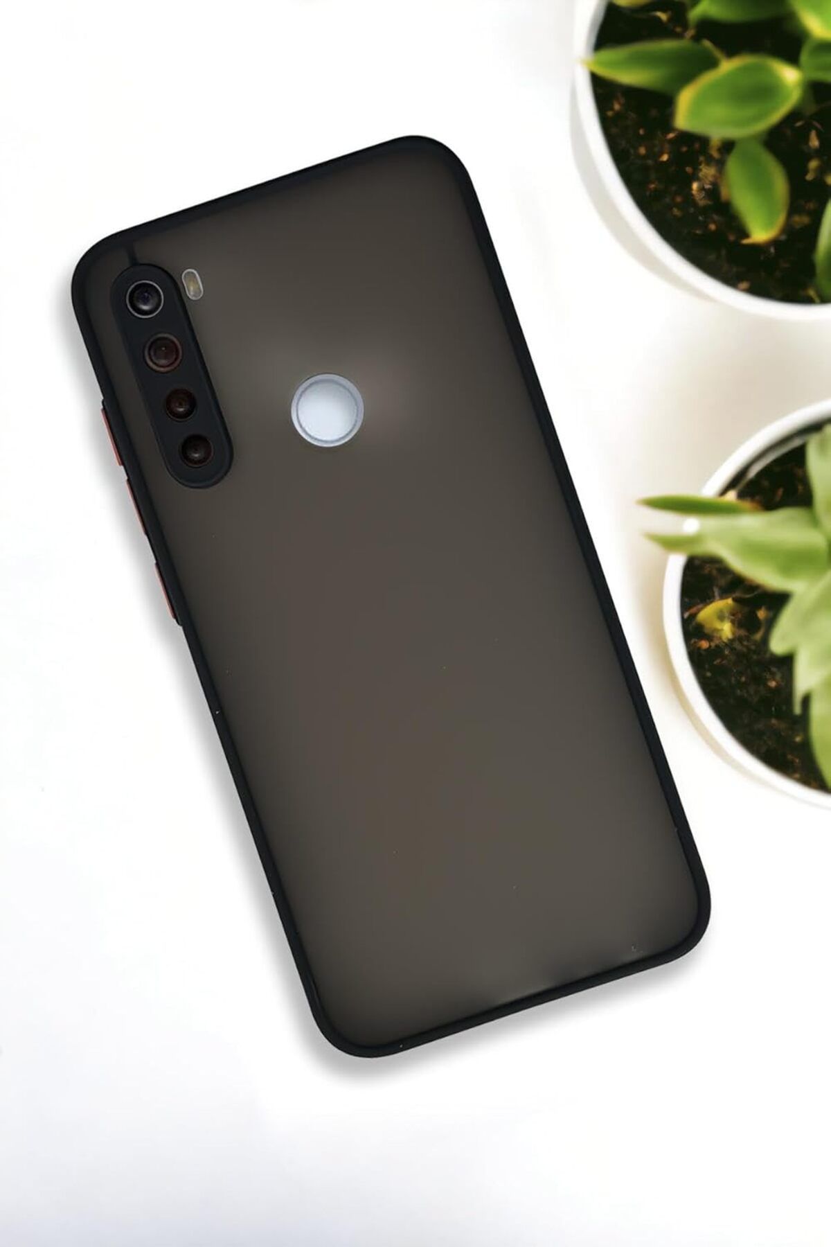 NcK Buzlu Şeffaf Lüx Telefon Kılıfı Xiaomi Redmi Note 8 ile Uyumlu Siyah