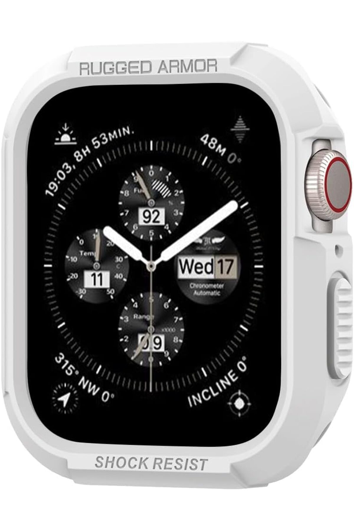 NcK Apple Watch 45mm/44mm (Seri 9/8/SE2/7/6/SE/5/4) Kılıf Rugged Armor White - 062CS24471