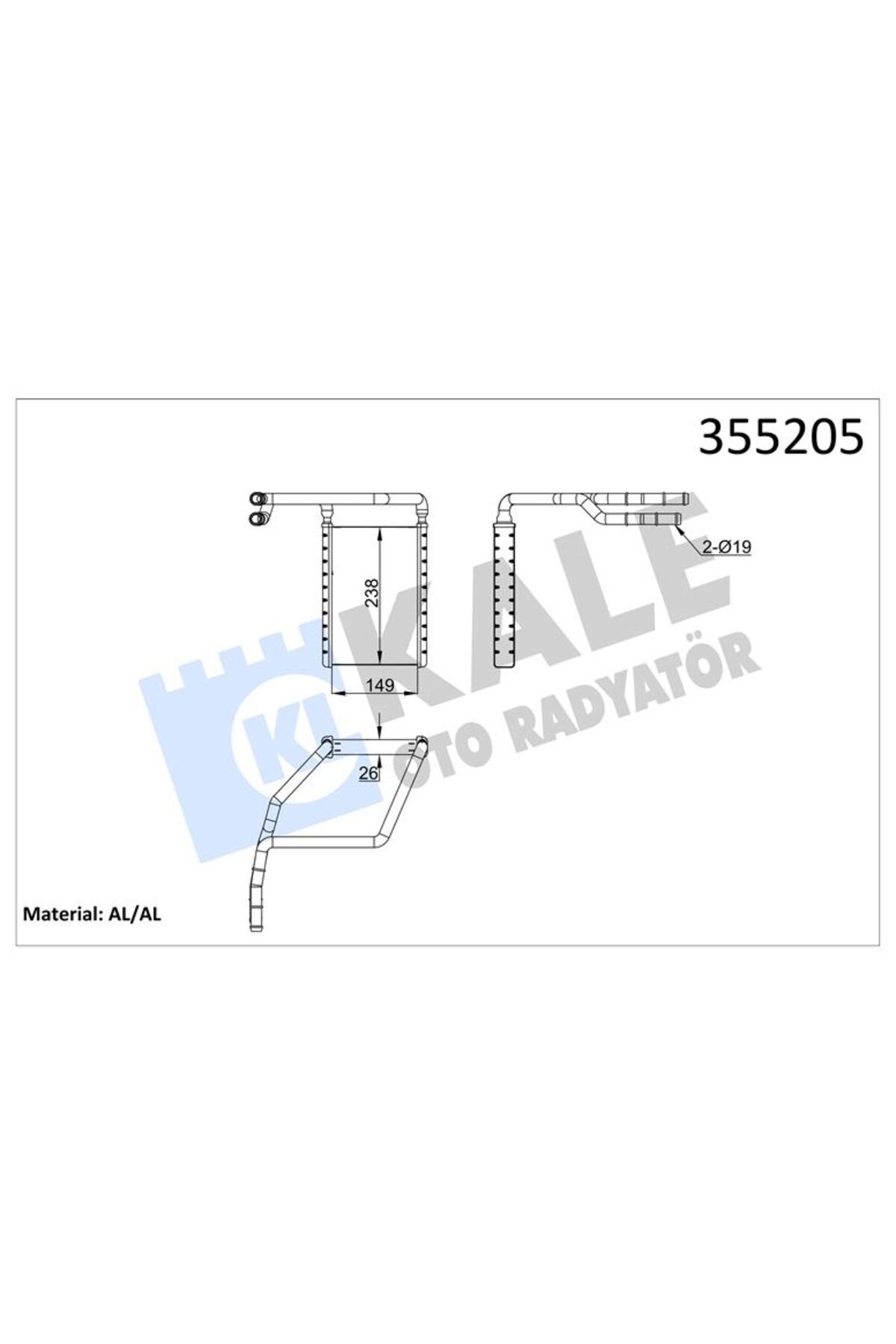 KALE RADYATÖR KALORIFER RADYATORU TRANSIT CUSTOM V362 12>