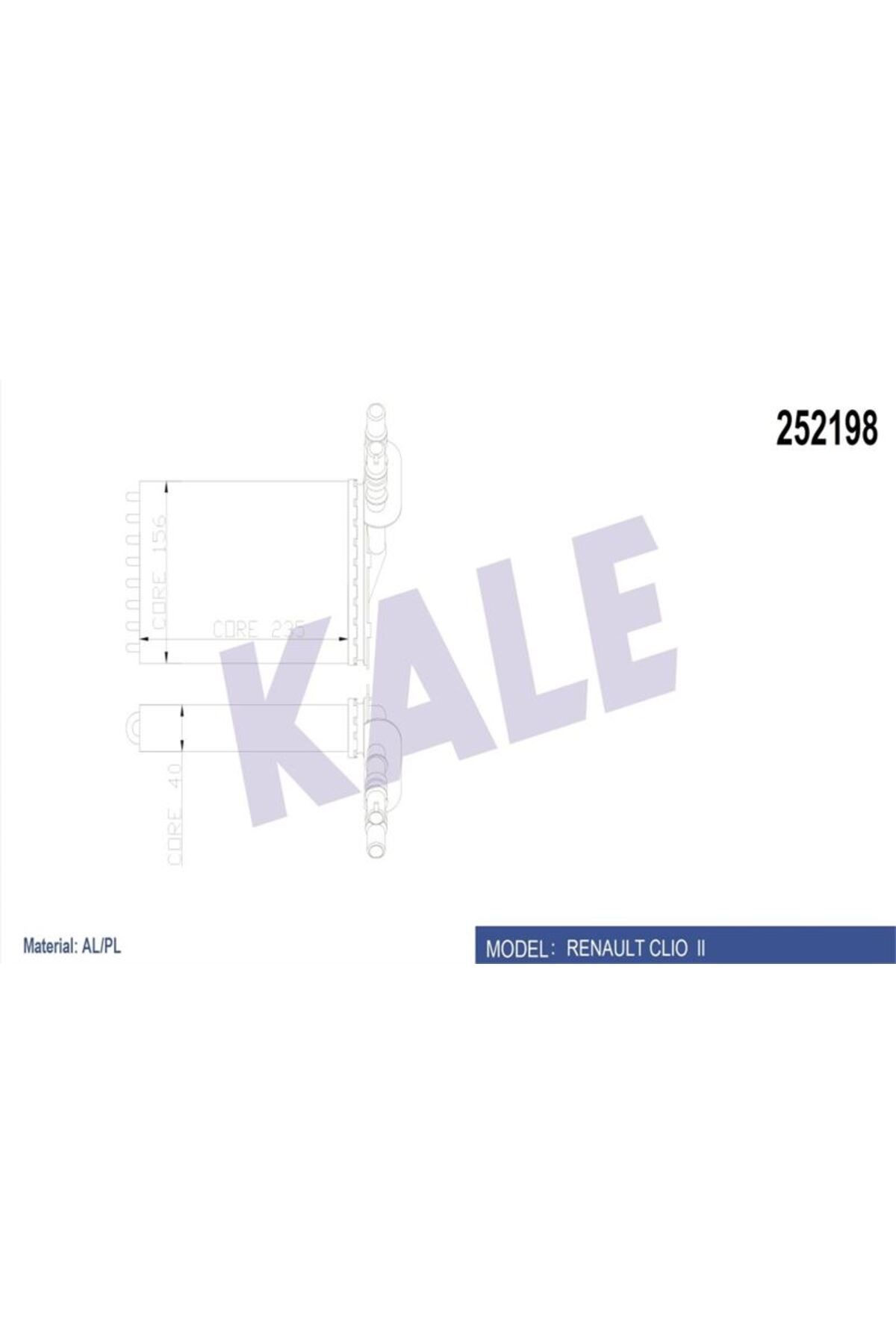 KALE RADYATÖR KALORIFER RADYATORU KANGOO CLIO II 1,2 / 1,4 / 1,6 / 2,0 / 1,5DCI / 1,9D 98>