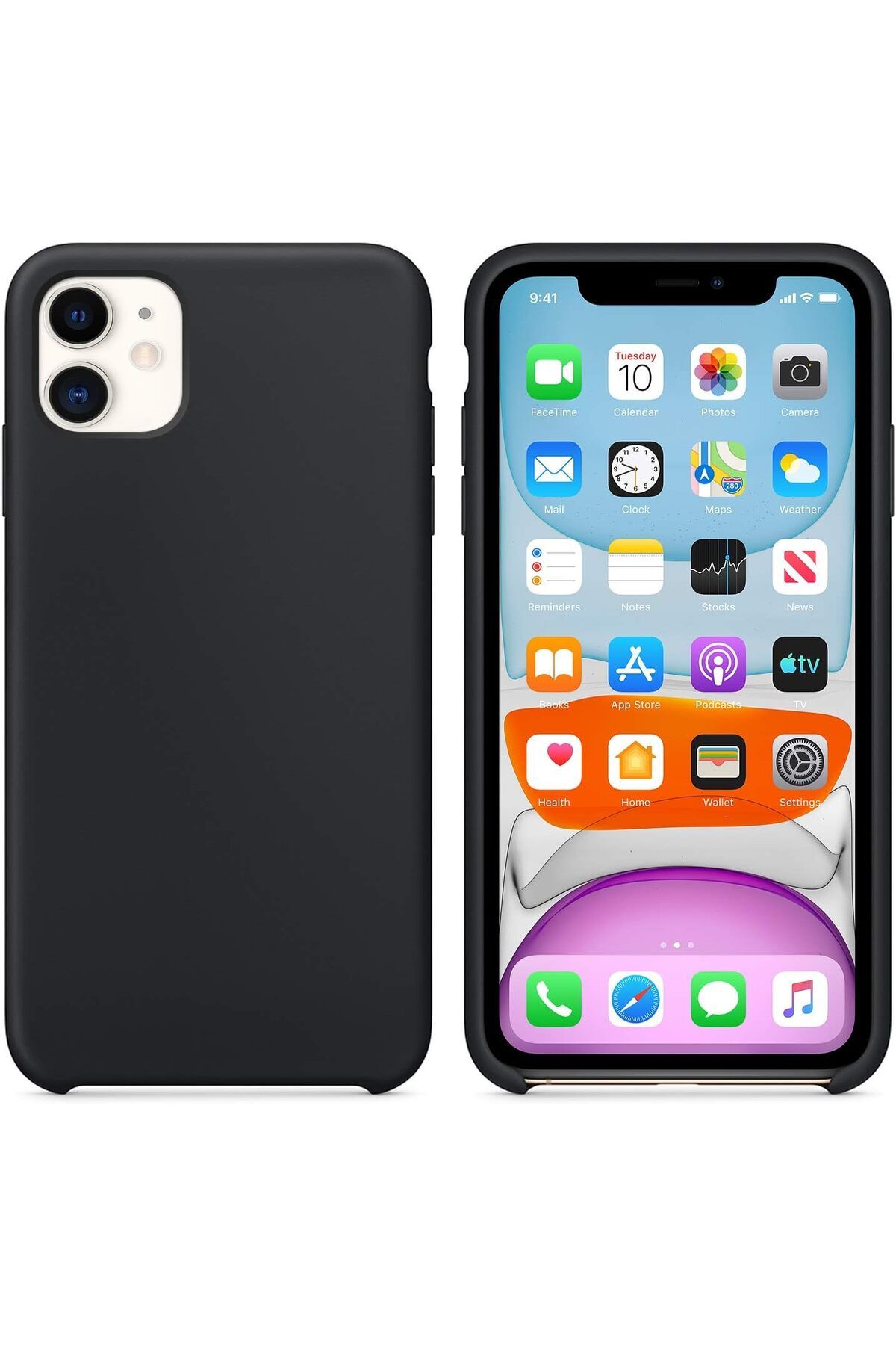 NcK Apple iPhone 11 (6.1'') için Kılıf Liquid Lansman Silikon Siyah [iPhone 11 ile Uyumlu Kılıf - Siyah]