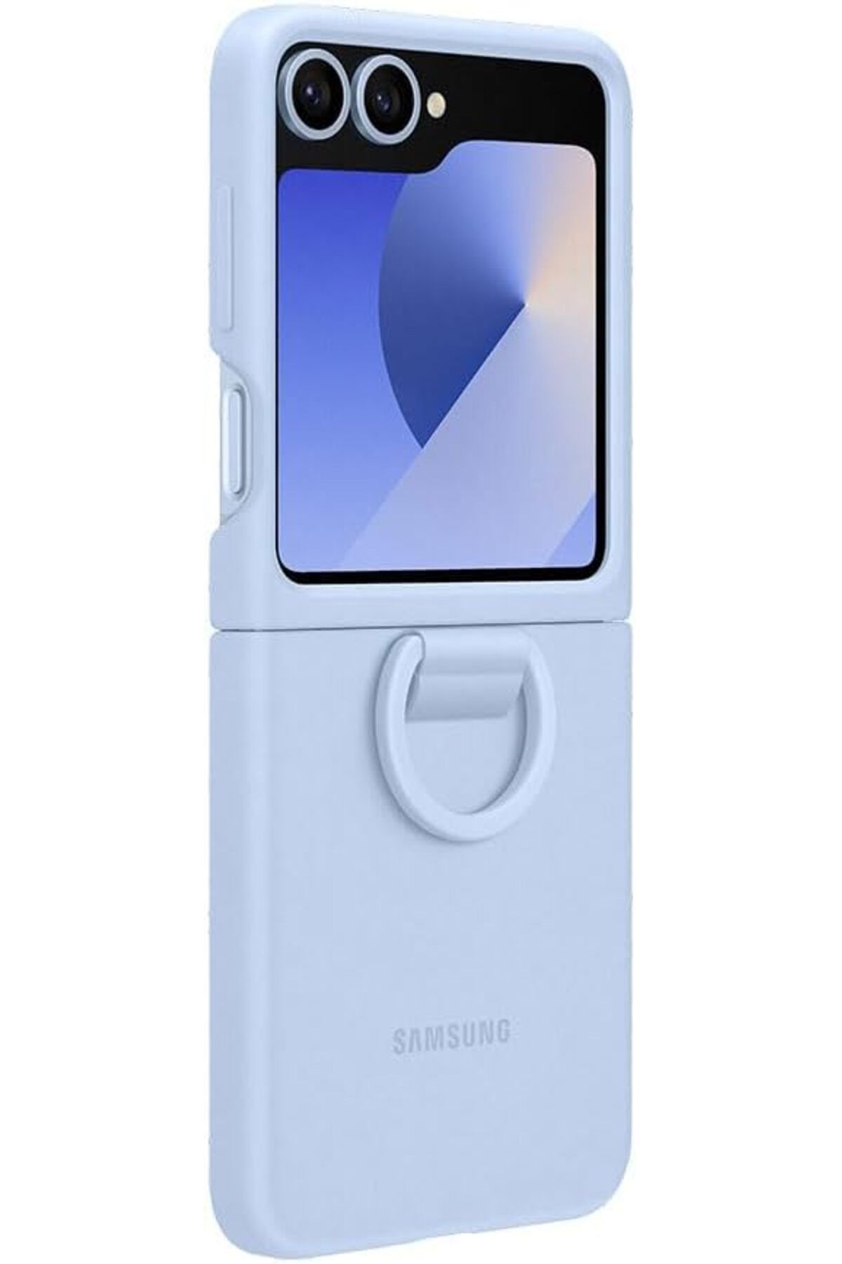 NcK Galaxy Z Flip 6 Yüzüklü Silikon Kılıf - Mavi