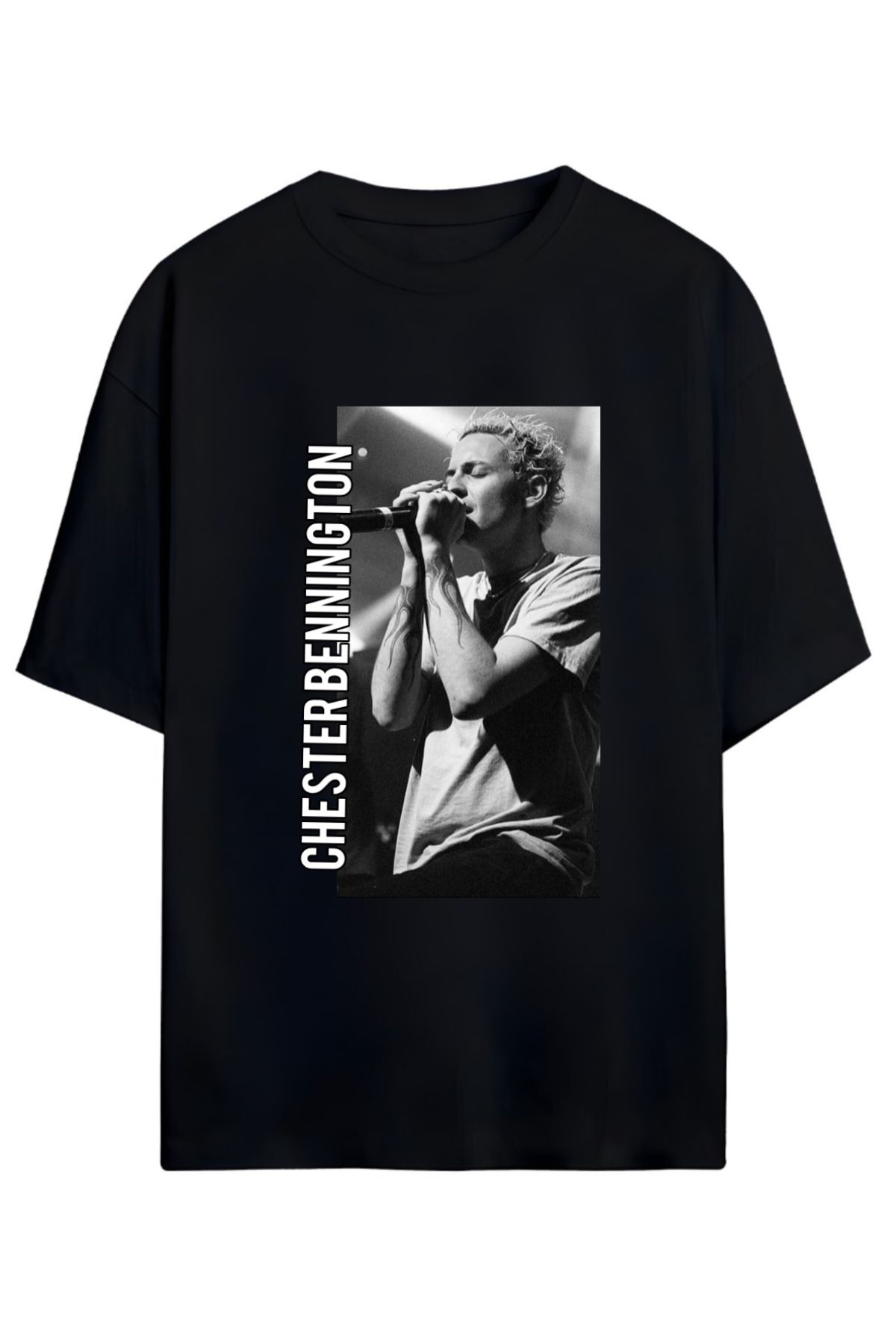 MAGORS LINKIN PARK CHESTER BENNINGTON TASARIMLI UNISEX YENİ SEZON OVERSIZE PAMUKLU  T-SHIRT