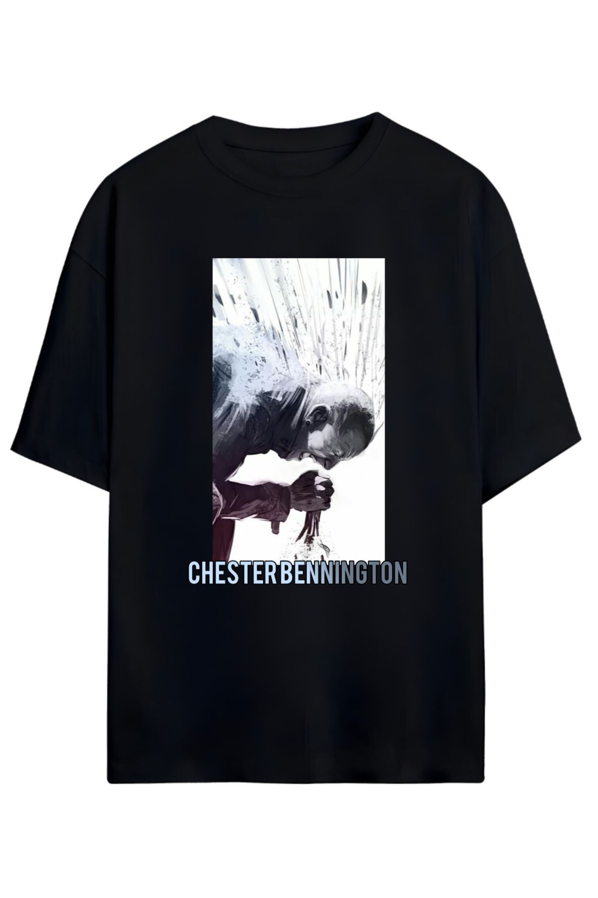 MAGORS LINKIN PARK CHESTER BENNINGTON TASARIMLI UNISEX YENİ SEZON OVERSIZE PAMUKLU  T-SHIRT