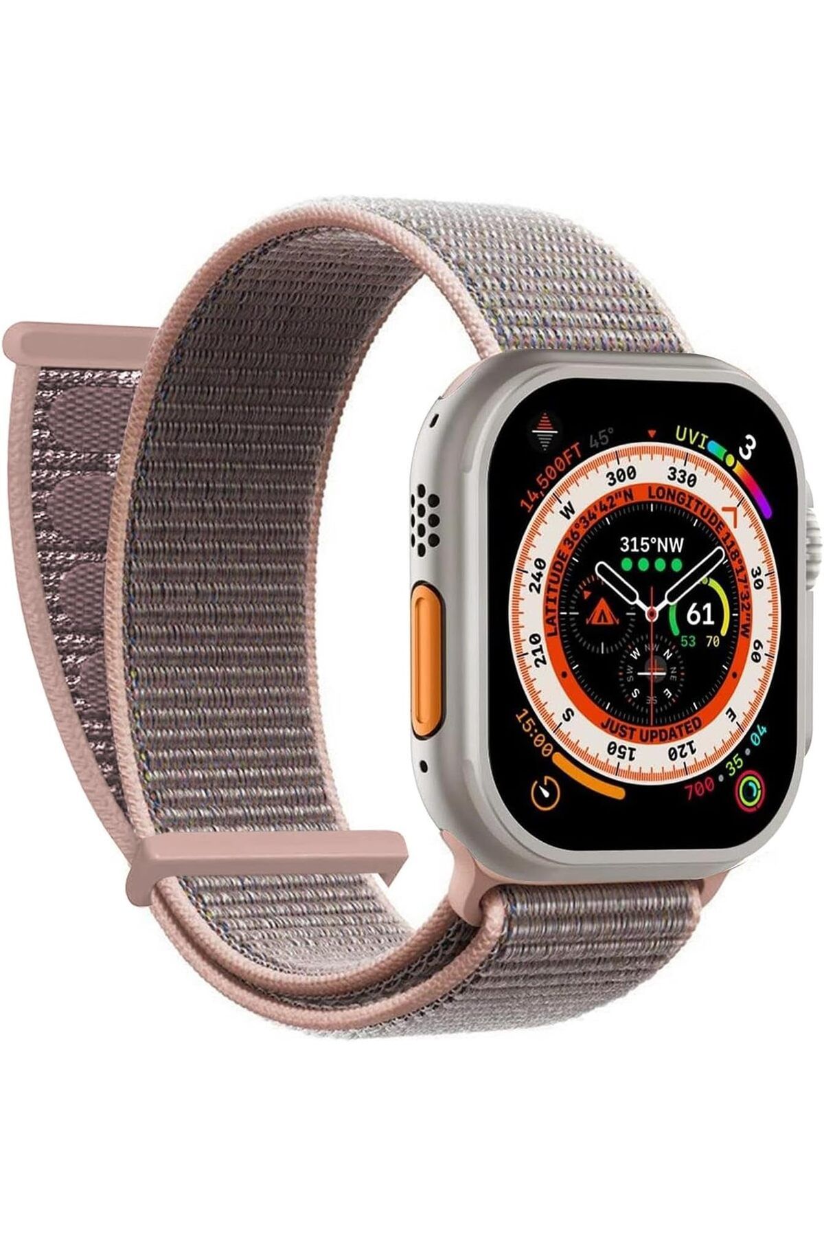 NcK Apple Watch SE 40mm için Kordon Hasırlı Woven Rose Gold