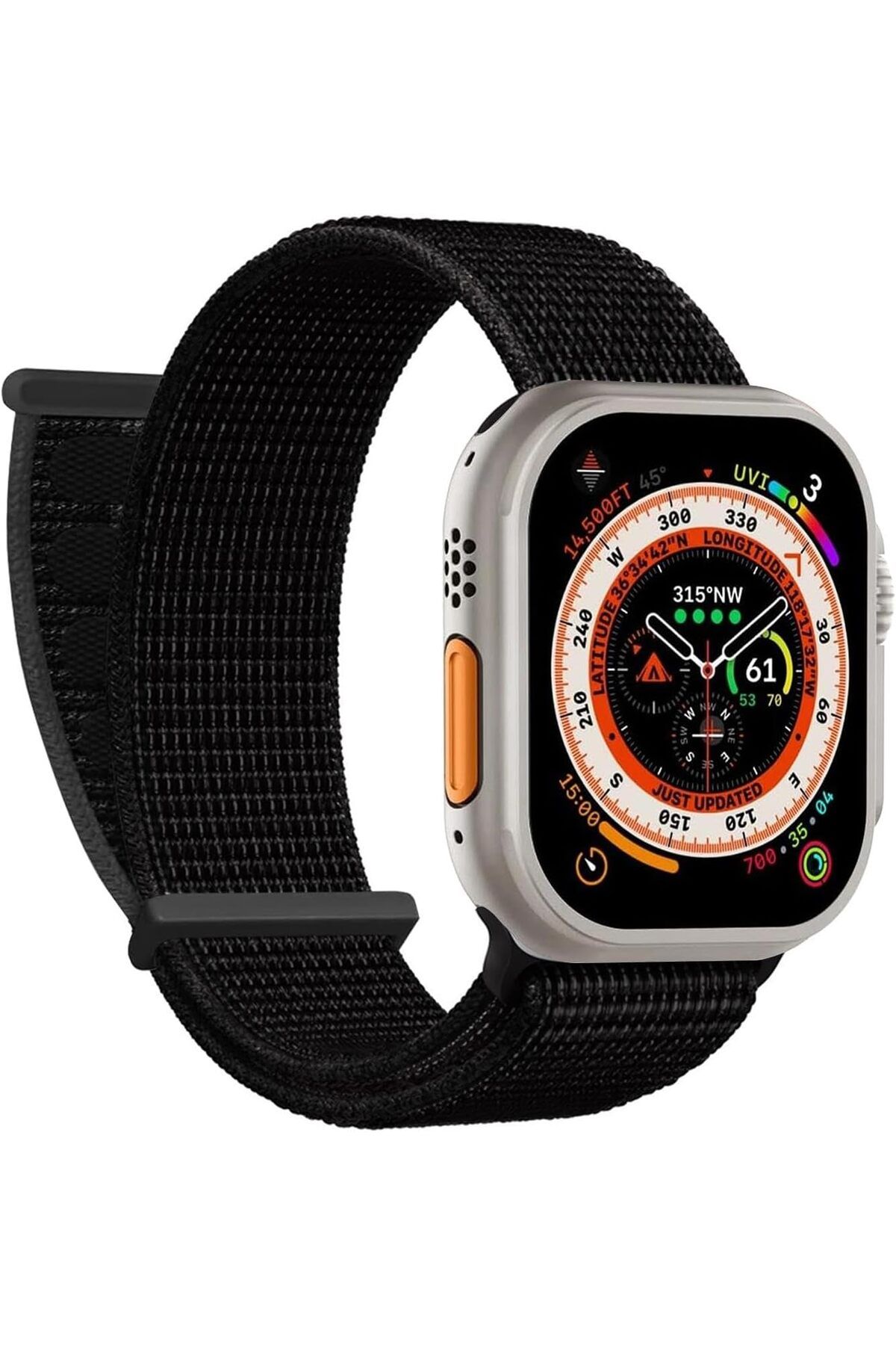 NcK Apple Watch Series 10 42mm Hasırlı için Kordon Woven Siyah