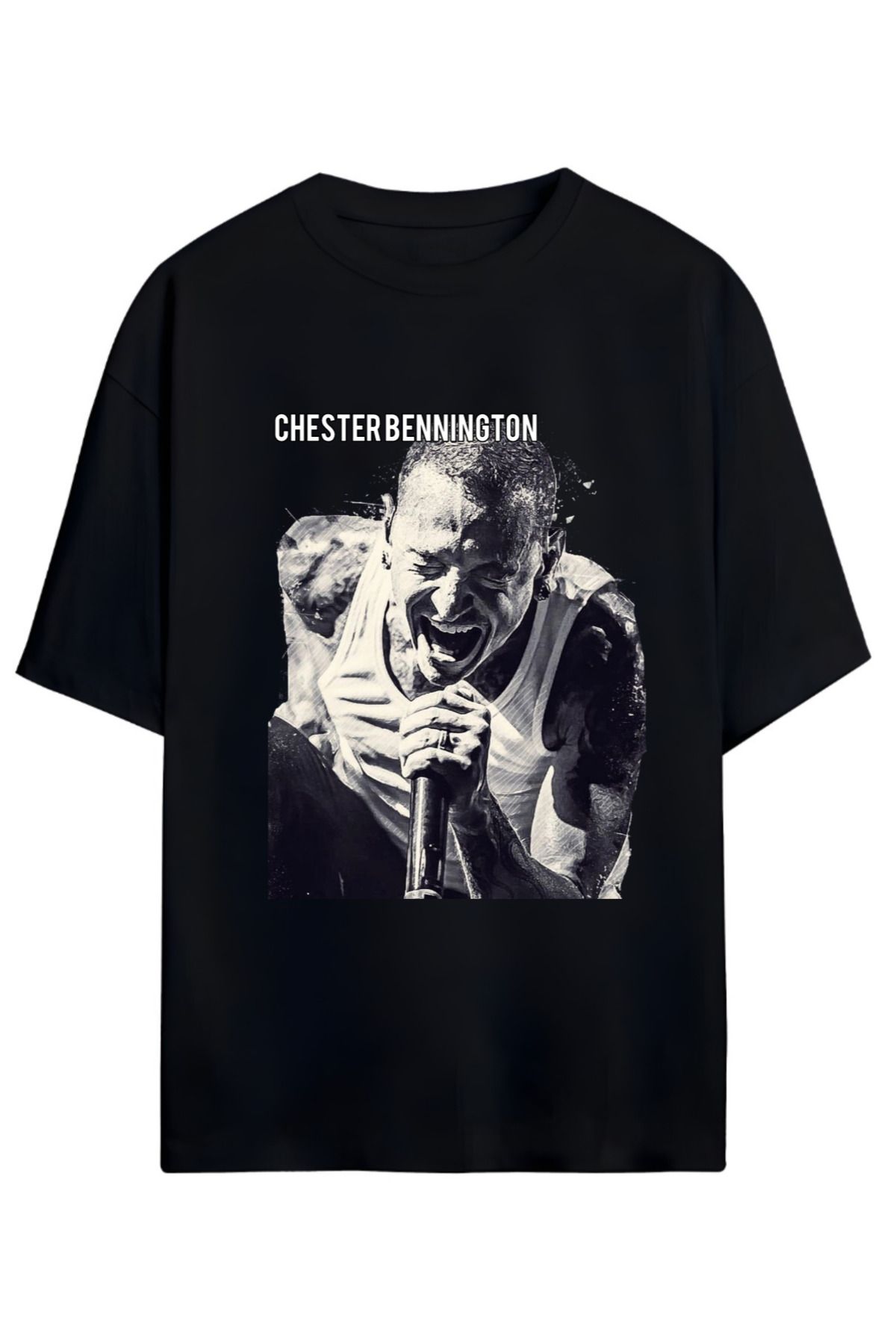 MAGORS LINKIN PARK CHESTER BENNINGTON TASARIMLI UNISEX YENİ SEZON OVERSIZE PAMUKLU  T-SHIRT