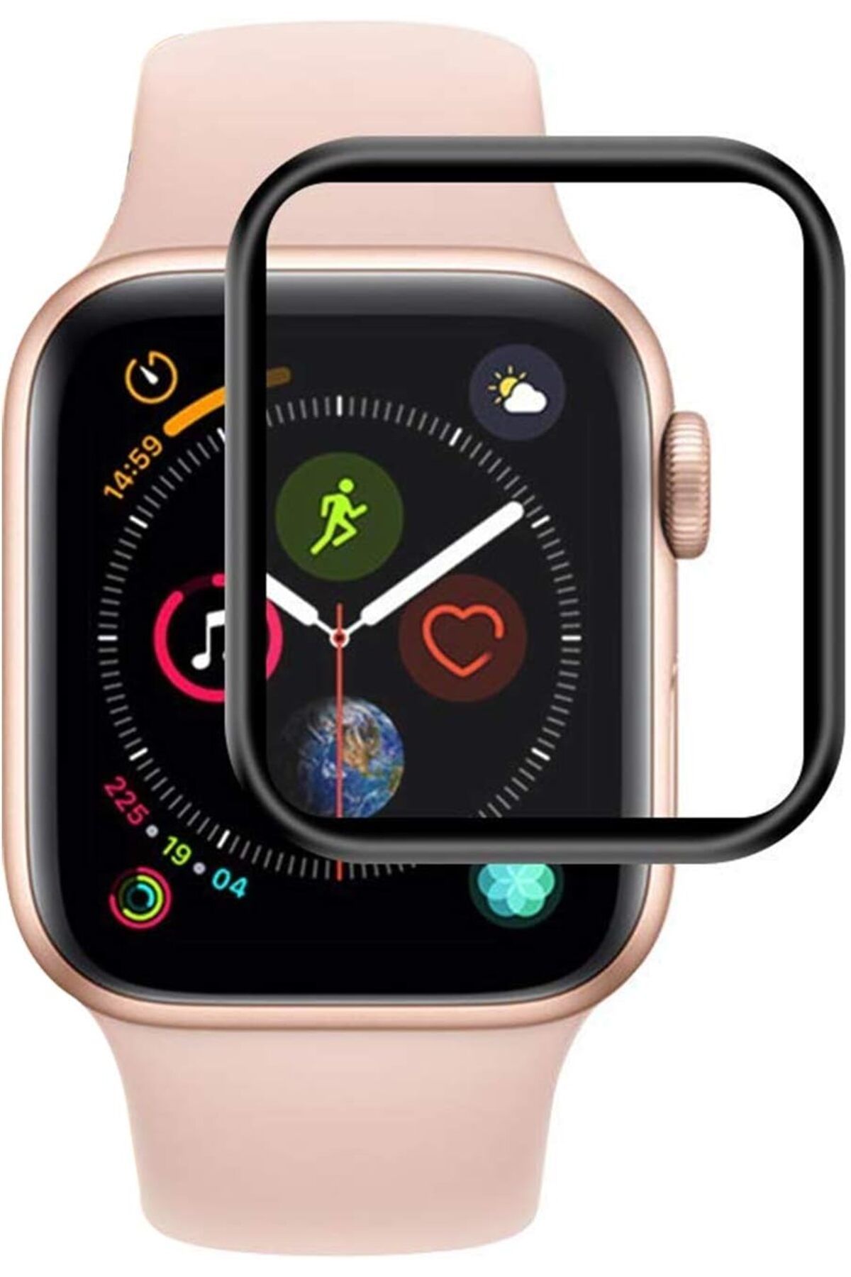 NcK Apple Watch Series 10 42mm Tam Kaplayan Temperli Cam Ekran Koruyucu Siyah