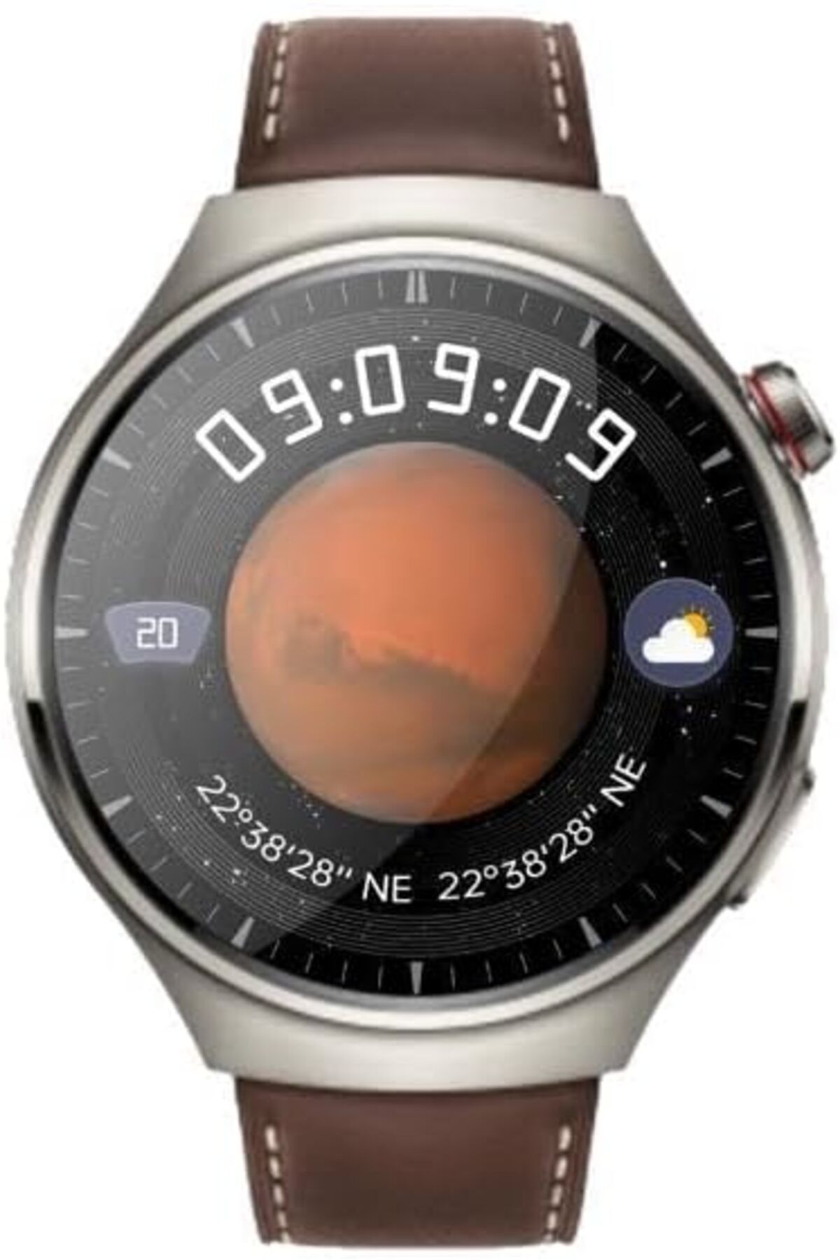 NcK Amoled Ekran Deri ve Metal Çift Kordonlu 46mm Akıllı Saat WT4 PRO Kahverengi