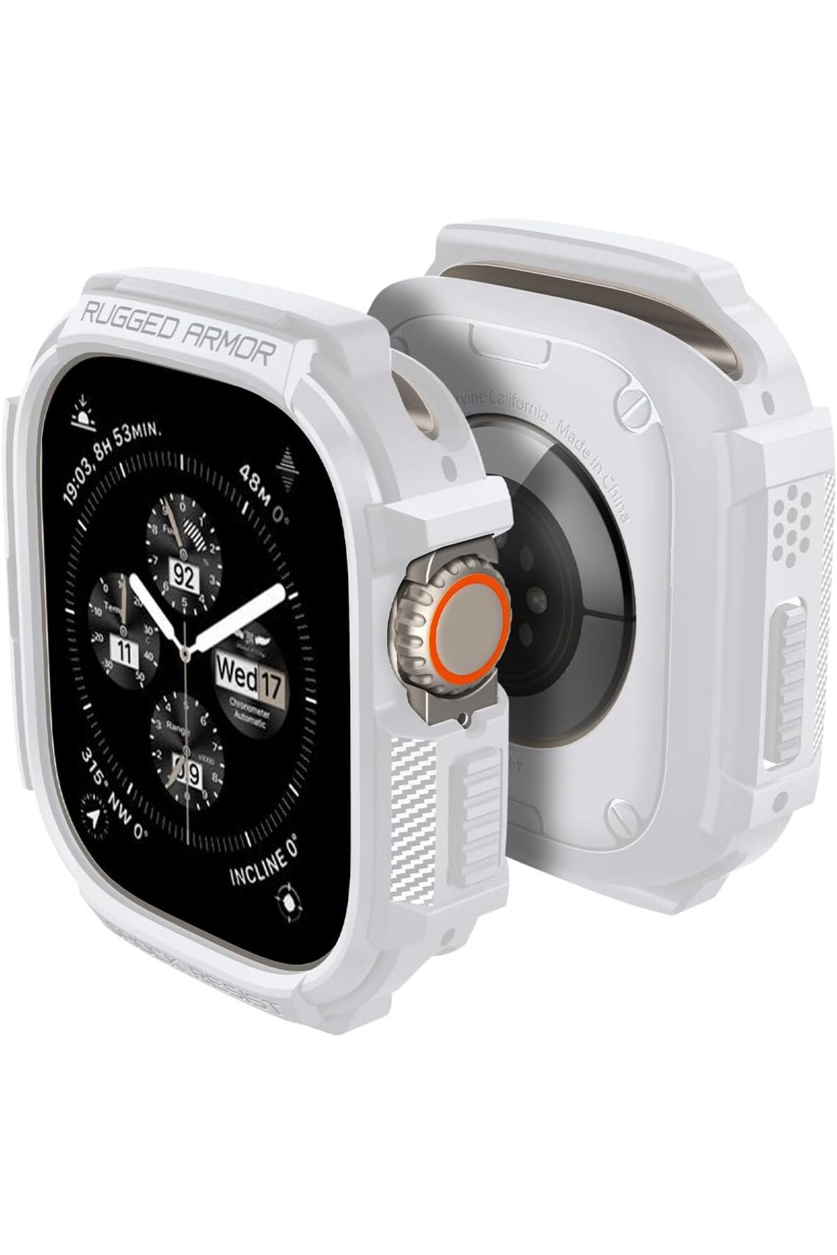 NcK Apple Watch 49mm (Ultra 2/1) Kılıf Rugged Armor White - ACS07384