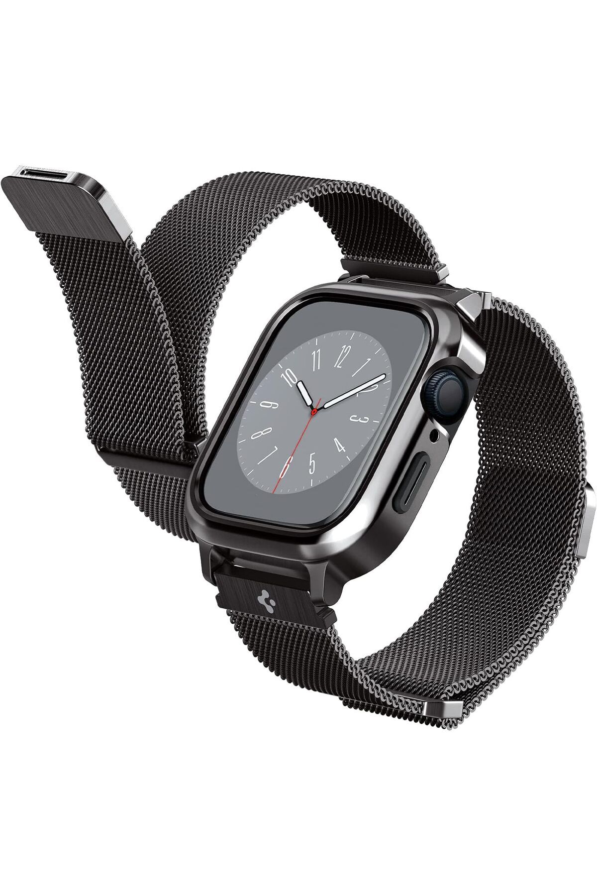 NcK Apple Watch 41mm (Seri 9/8/7) Kılıf & Kordon Kayış Metal Fit Pro Graphite - ACS04587