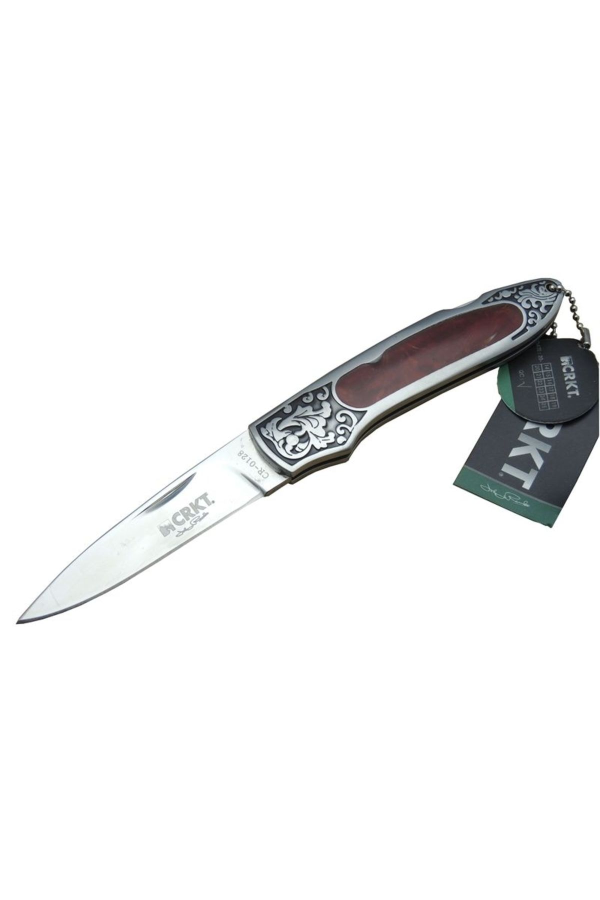 evimdeyokyok CRKT CR 0128 RD Kamp Çakı 18 cm - Metal Desenli Sap, Kılıflı