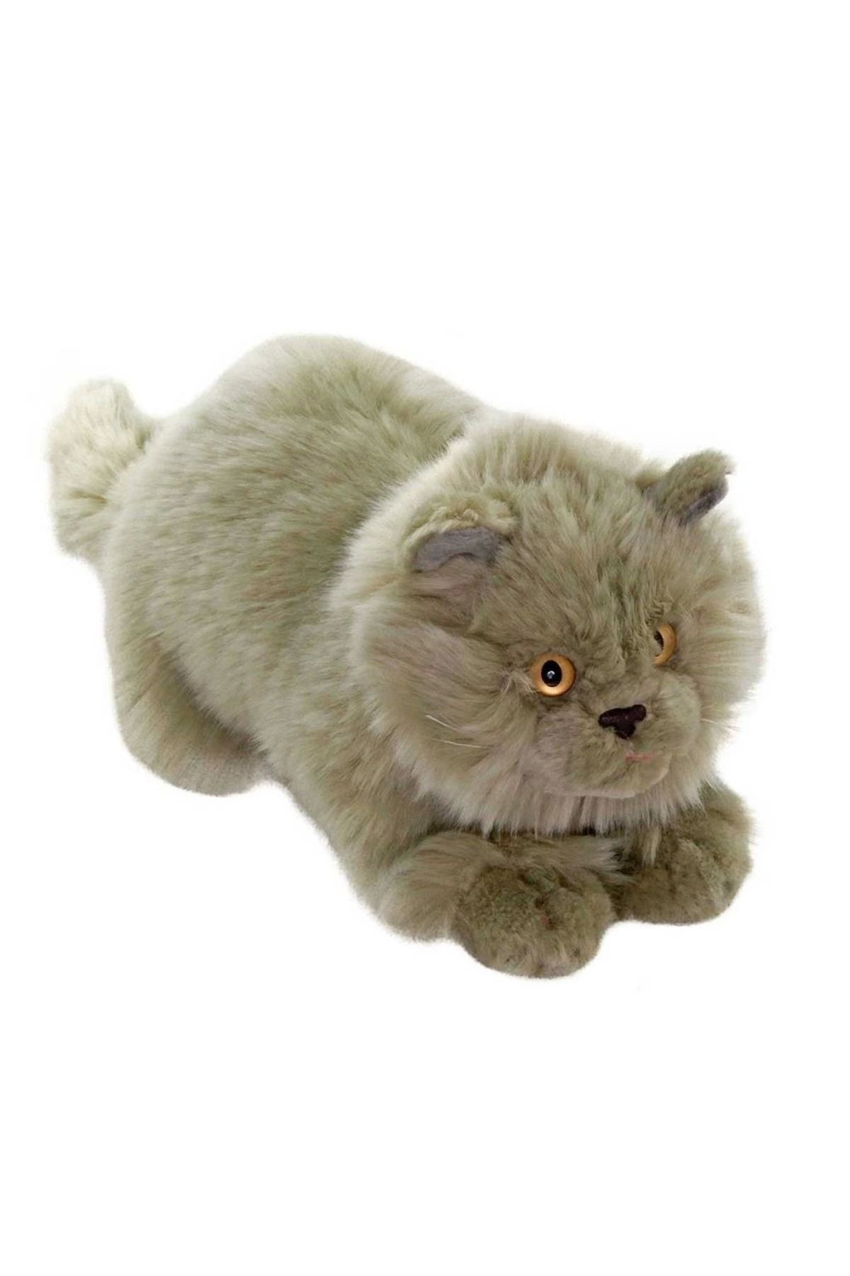 TWOX Çocuk Yatan Kedi Gri Peluş 26 cm