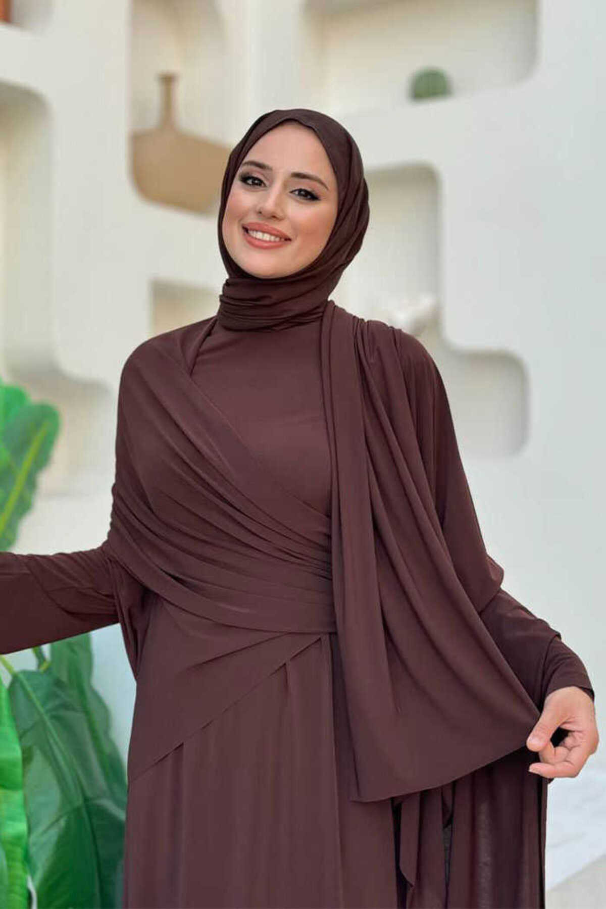 Bym Fashion-3922 Sandy Brown Dress 4