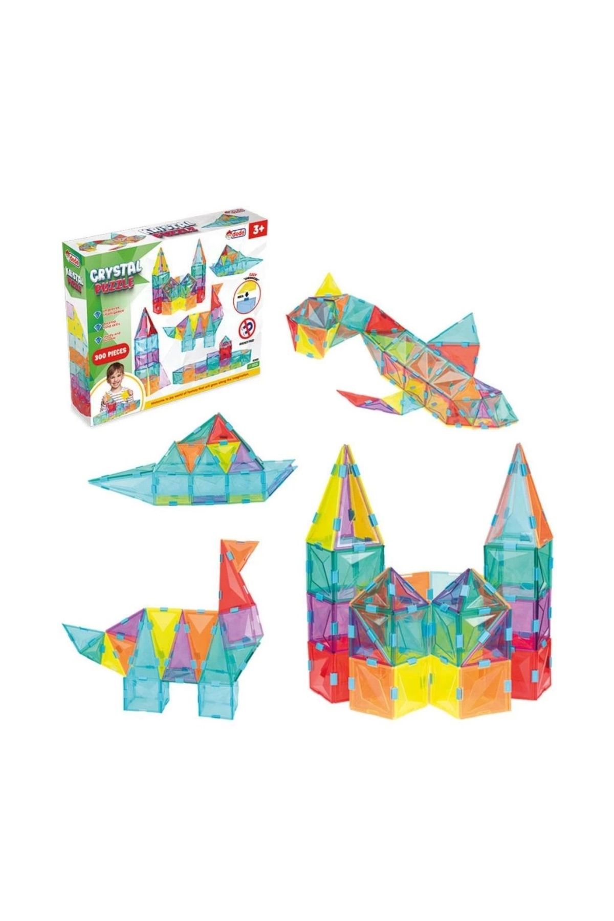 Basic Fun Çocuk   03925 Kristal Puzzle 300 Parça -Fentoys