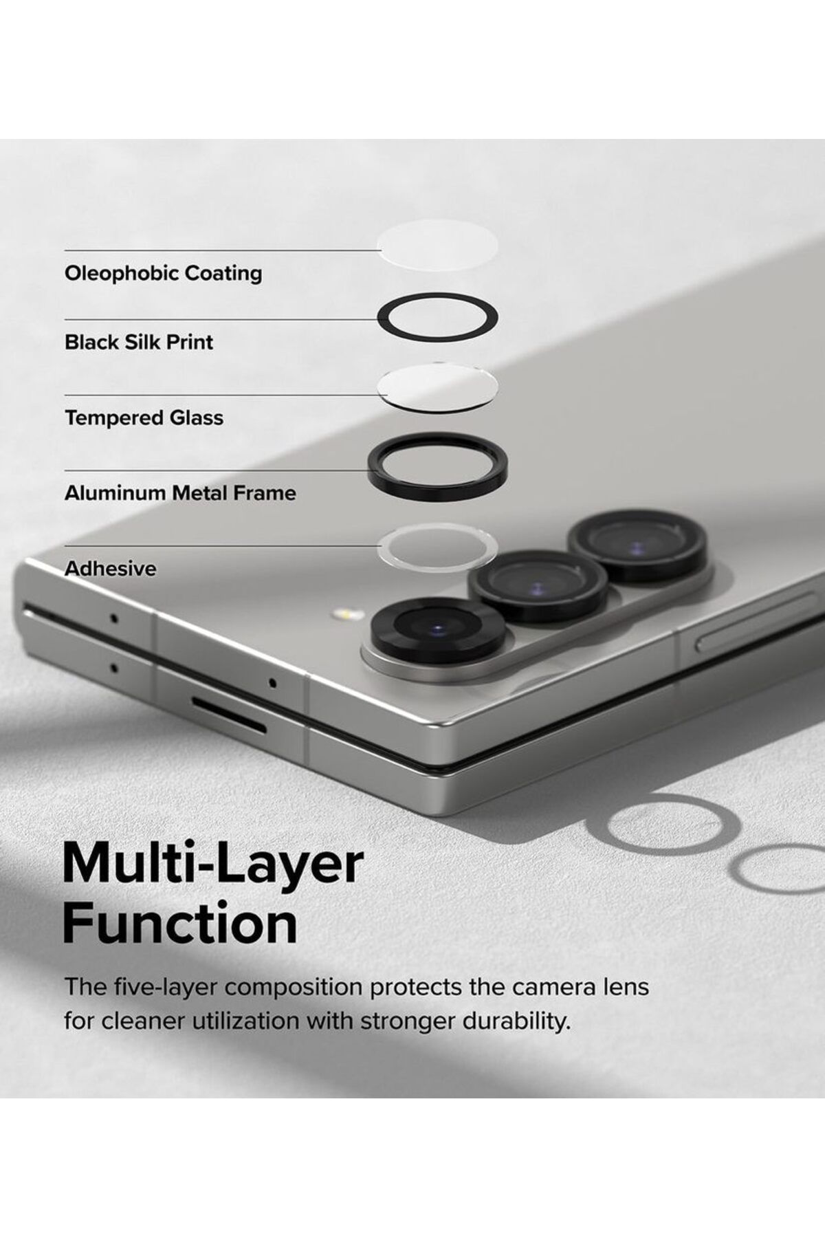 Choice-Samsung Z Fold 4 Black Ring Cover 3Pcs Camera Lens Film Back Tempered Glass For Samsung Z Fold 4 5 6 4