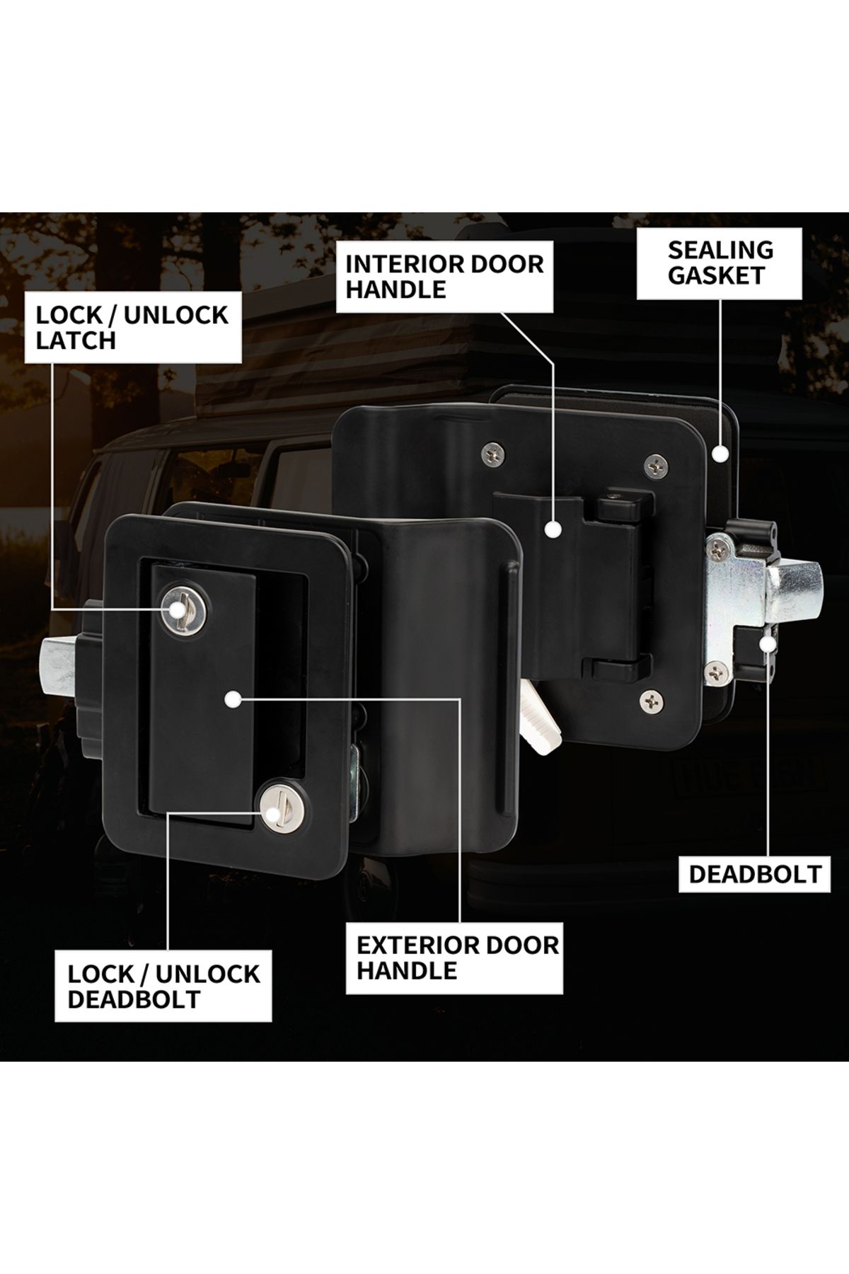 Choice-DaierTek RV Trailer Camper Entry Door Lock RV Door Lock Replacement Double Open Door With Deadbol... 4