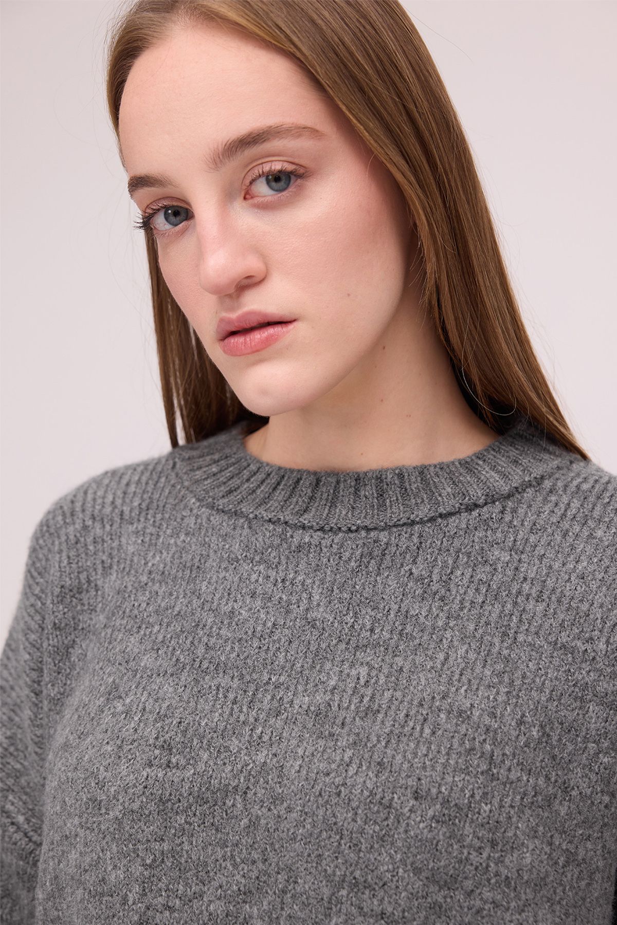 Addax-Crew Neck Basic Knitwear Sweater K2217-C3 3
