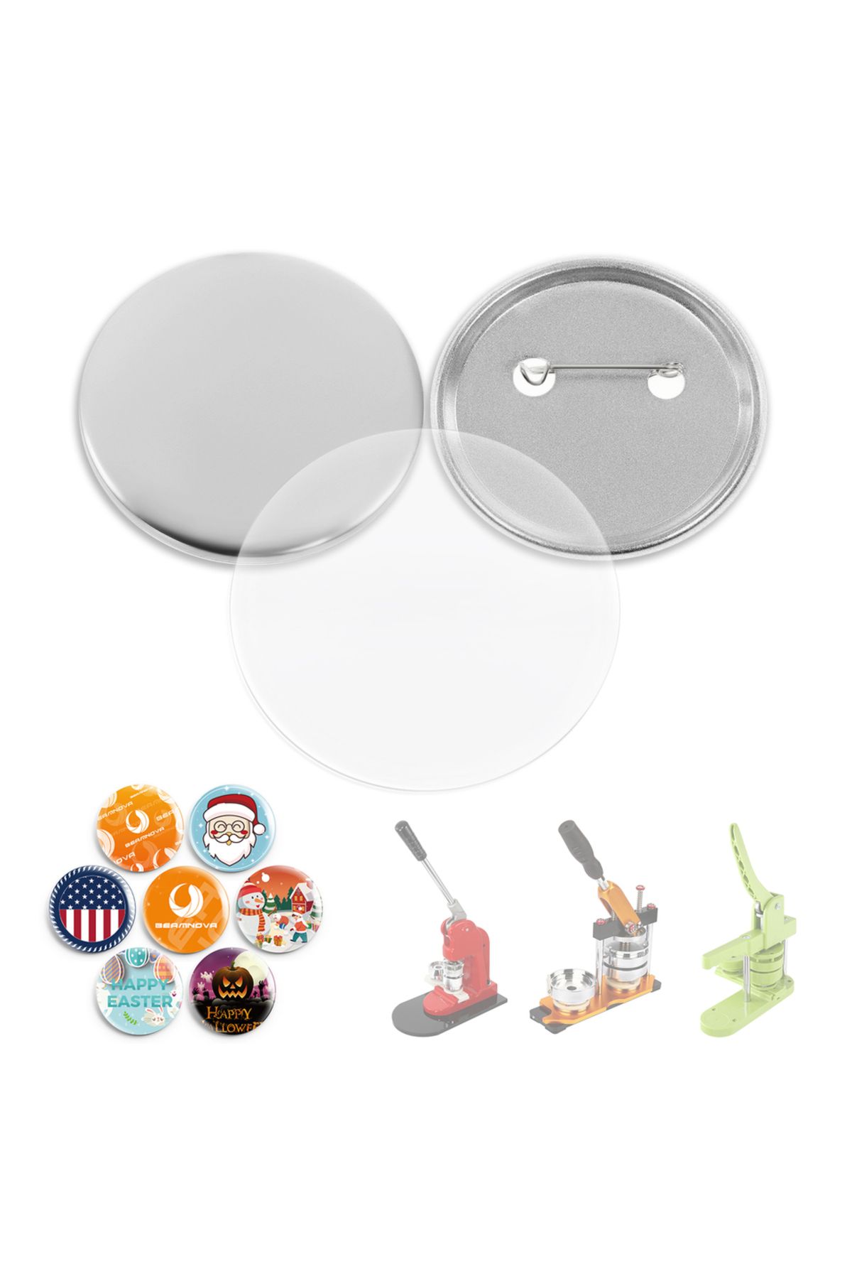 Choice-58mm 100set DIY Blank Pin Button Badge Material Whiteboard Fridge Magnets Mini Morror Making Part... 3