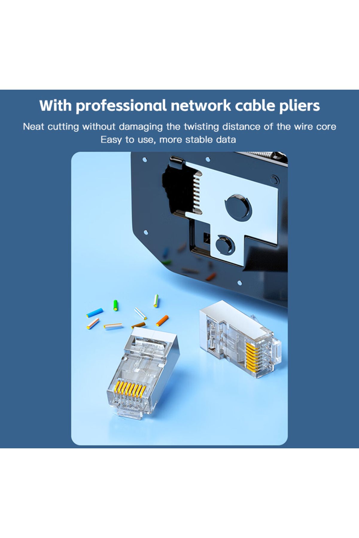 Choice-50pcs Cat6 Pass Through Rj45 Shielded Connectors Crystal End Gold-plated 8p8c Crimp Utp Ethernet Mod 2