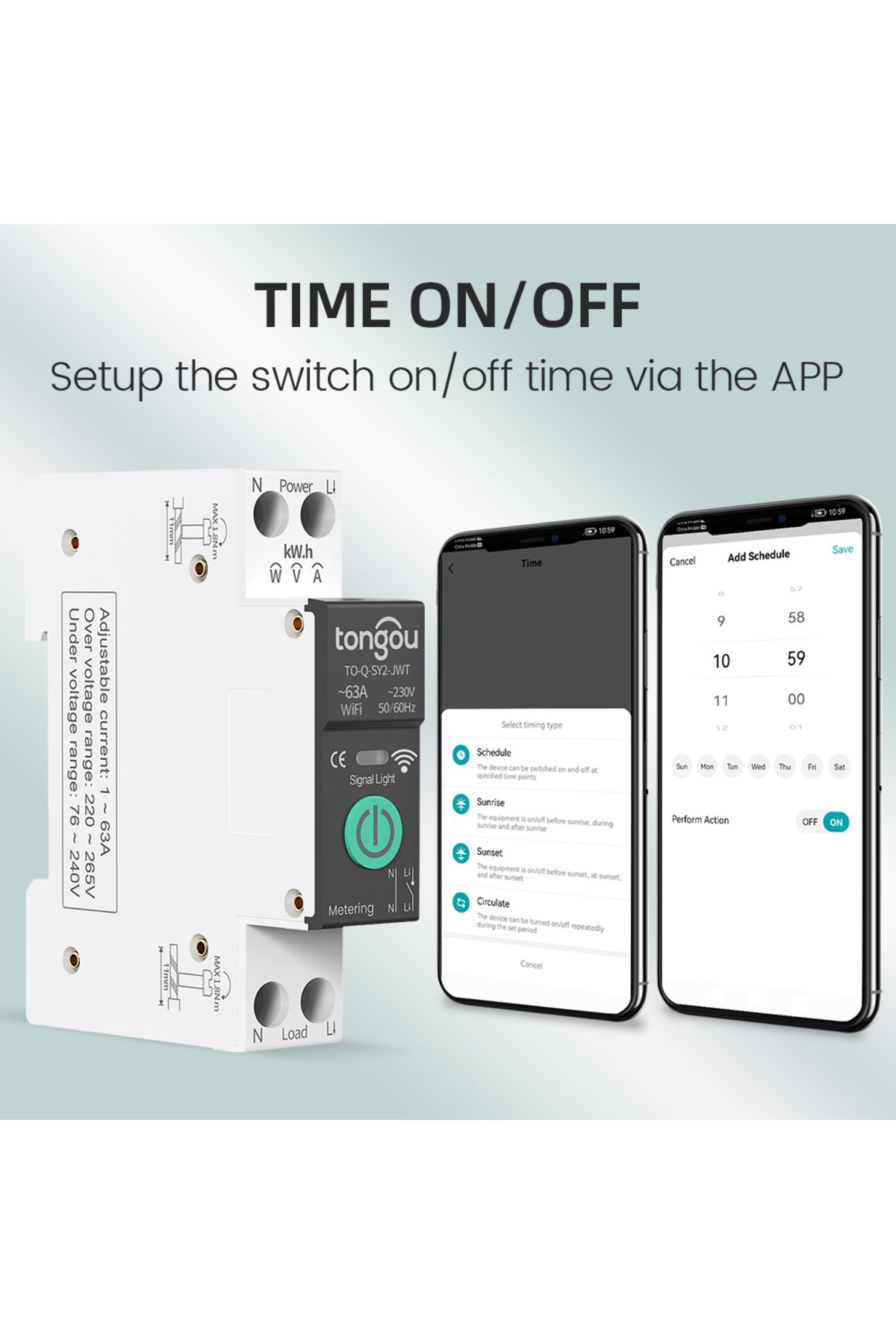TONGOU-TUYA Smart WiFi MCB Circuit Breaker with Power Metering and Wireless Control (1-63A) for Overcurr... 4