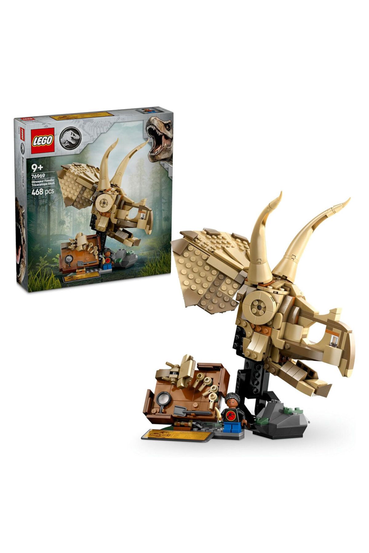 LEGO-® حفريات الديناصورات في العالم الجوراسي: جمجمة ترايسيراتوبس 76969 - مجموعة بناء للأعمار من 9 سنوات فما فوق (468P) 1