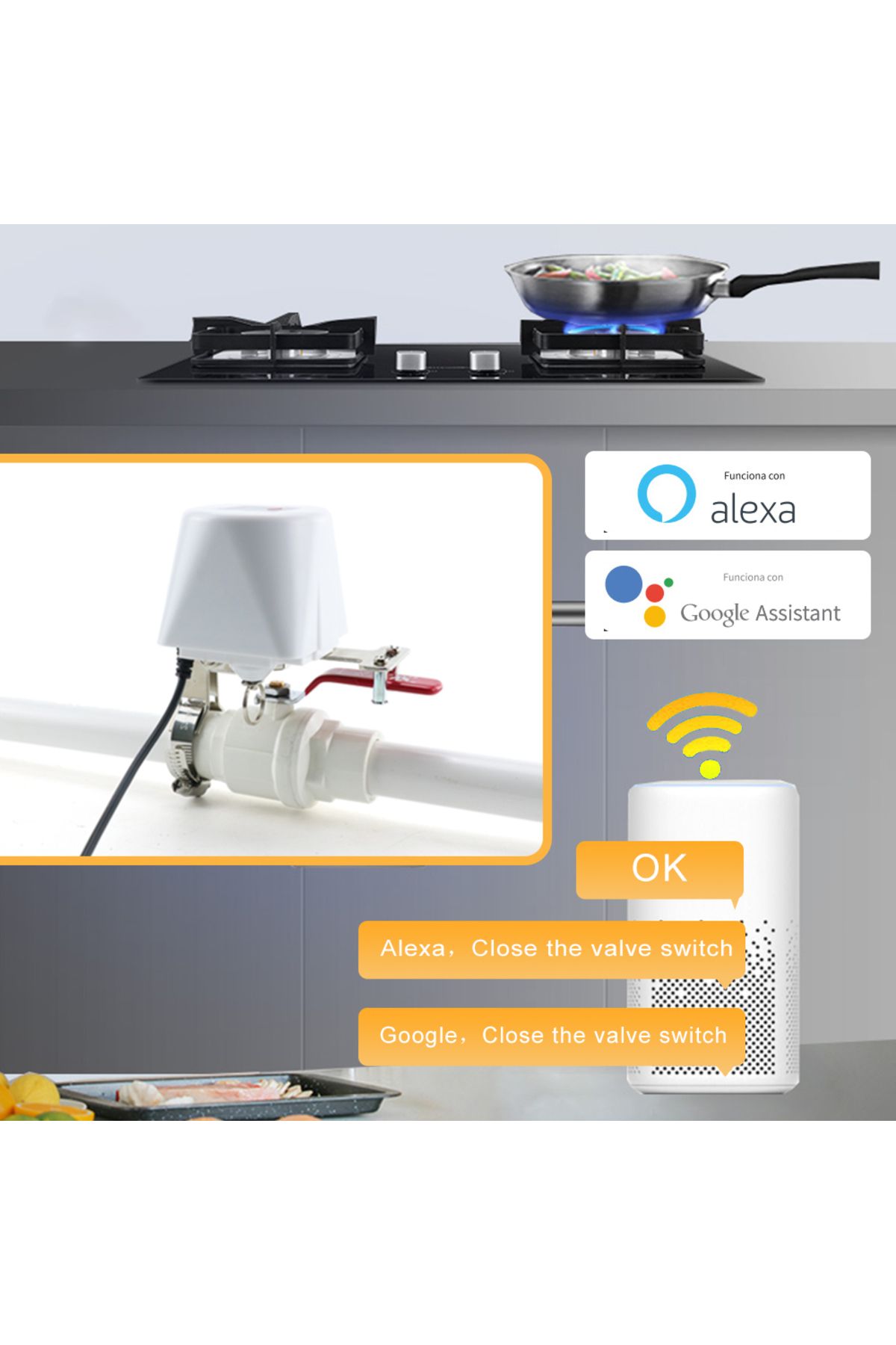 Choice-صمام مياه Tuya WiFi أسود من الاتحاد الأوروبي، صمام كروي لإيقاف الغاز، مؤقت، وحدة تحكم ذكية في الصنبور للحديقة 4