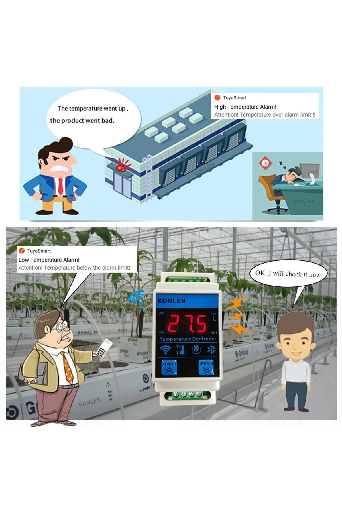 KONLEN-Tuya WIFI Temperature Sensor Thermometer Controller Freezer Fridge Heating Thermostat Smart Life ... 4