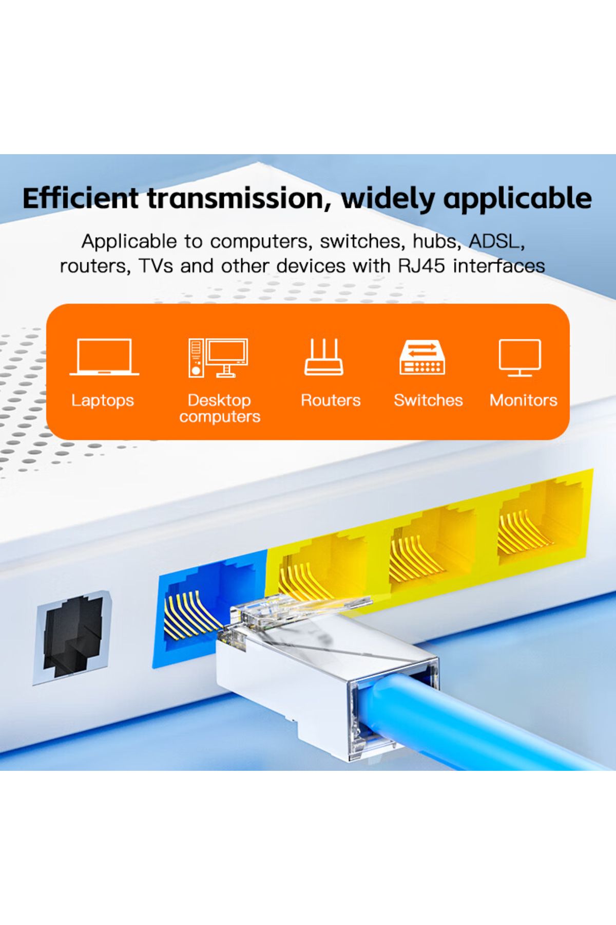 Choice-50pcs Cat6 Pass Through Rj45 Shielded Connectors Crystal End Gold-plated 8p8c Crimp Utp Ethernet Mod 6
