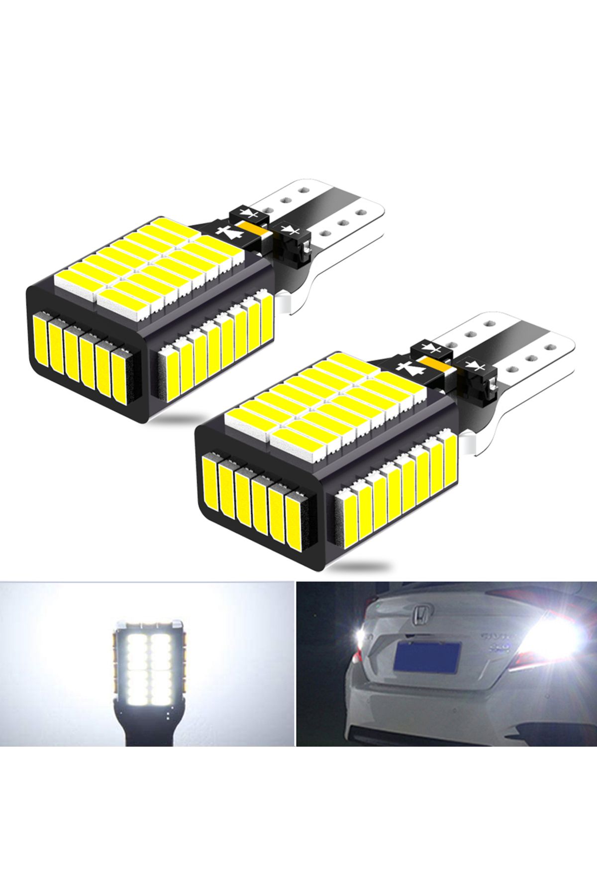 Neallor-2pcs LED Reverse Light Blub Backup Lamp W16W T15 921 Canbus For BMW E81 E87 E88 E82 E92 E90 E91 E... 1