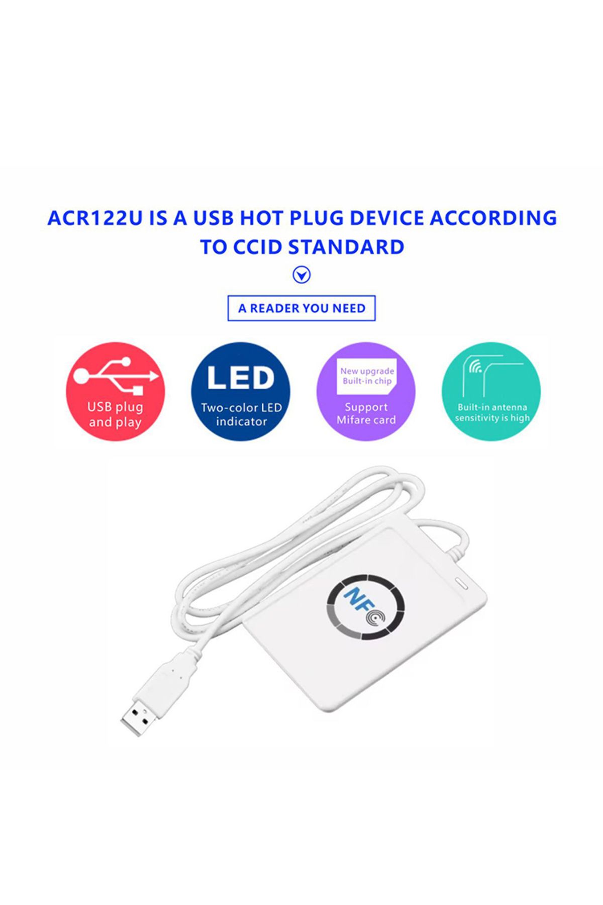 Choice-ACR122U RFID IC Smart Card Reader Contactless Writer Copier Duplicator Writable Clone NFC USB S50... 7