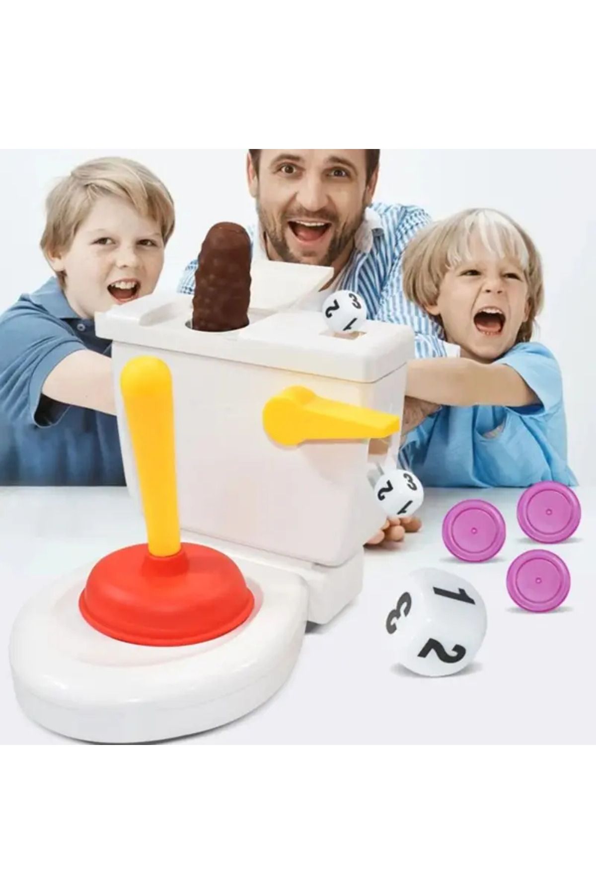 Choice-Funny Toilet Trick Toy Interactive Die Roll Spoof Toilet Flushing Toy Craps And Toilet Flush Part... 2