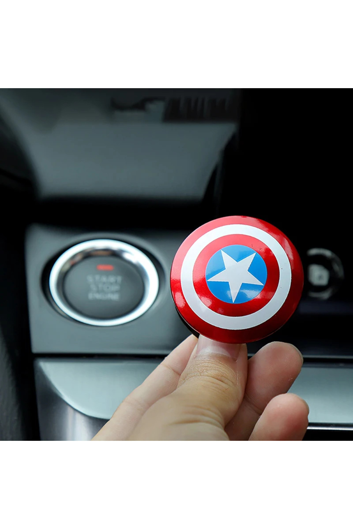 Choice-Avengers Iron Man Car Ignition Start Switch Button Protective Cover Sticker Spider Man Batman Sti... 5