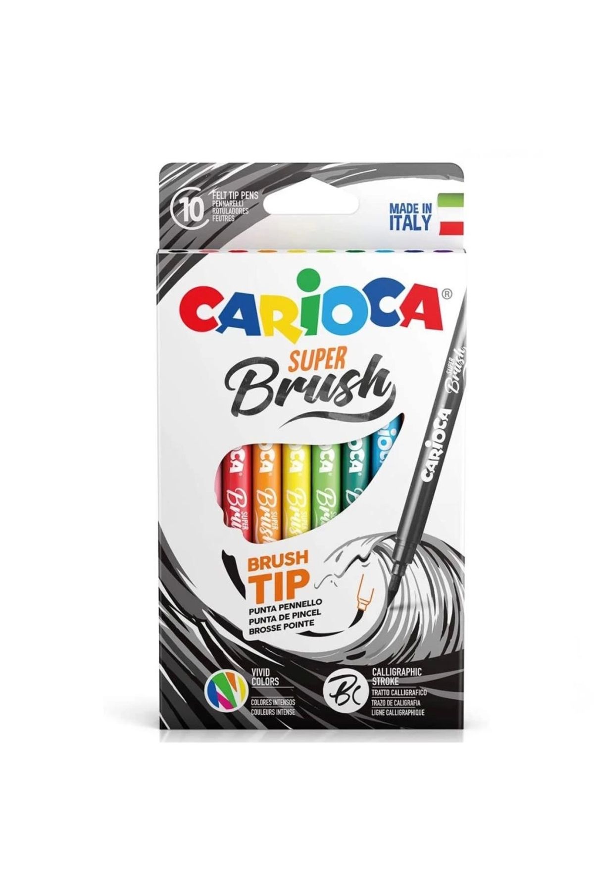 Basic Fun Çocuk Carioca Keçeli Boya Süper Brush Fırça Uçlu 10'lu 42937