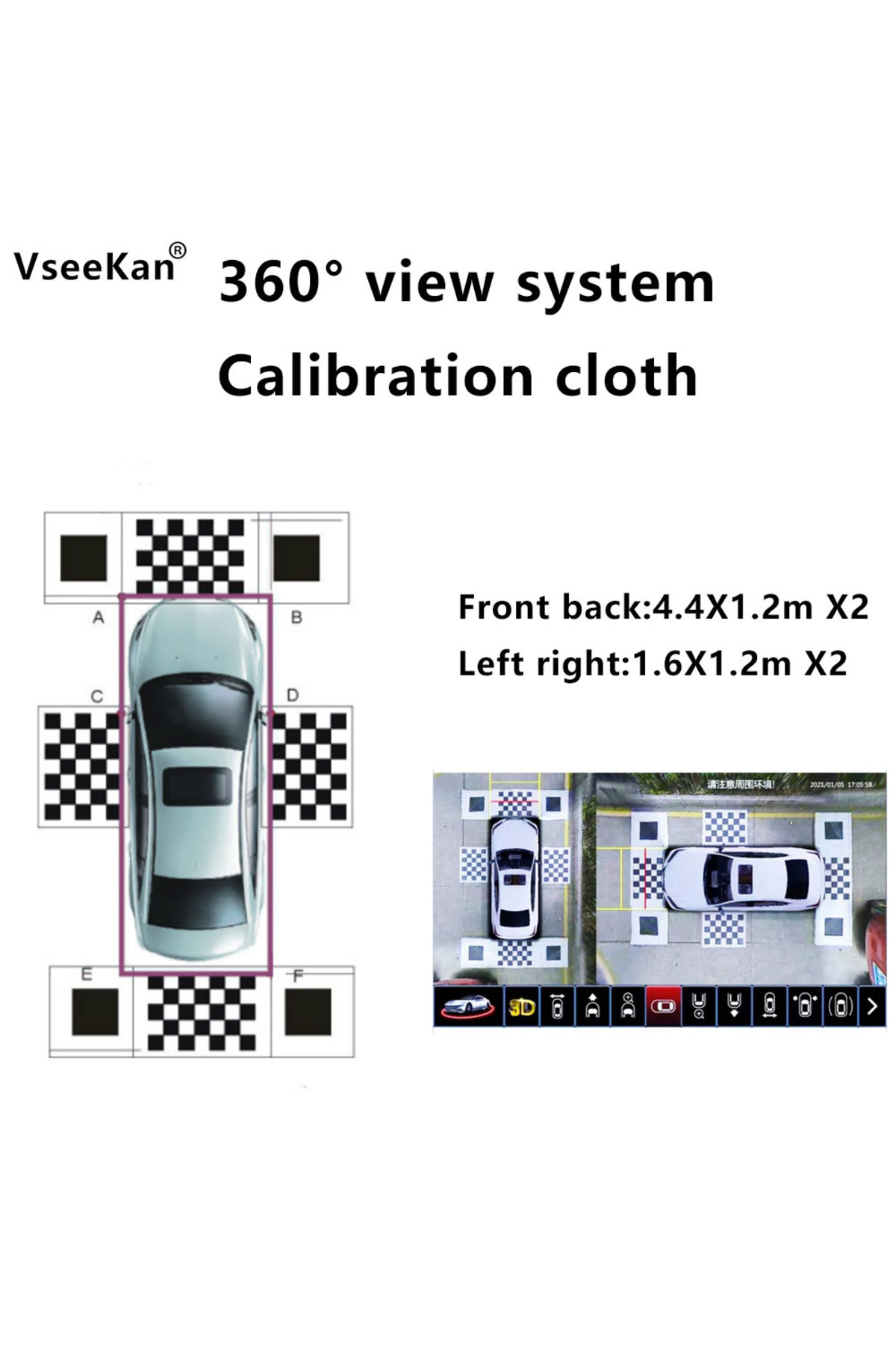 VseeKan-2d 3d Auto Automatic Completion Calibration Cloth For Car 360 ° Panoramic Image System Debugging Clo 1