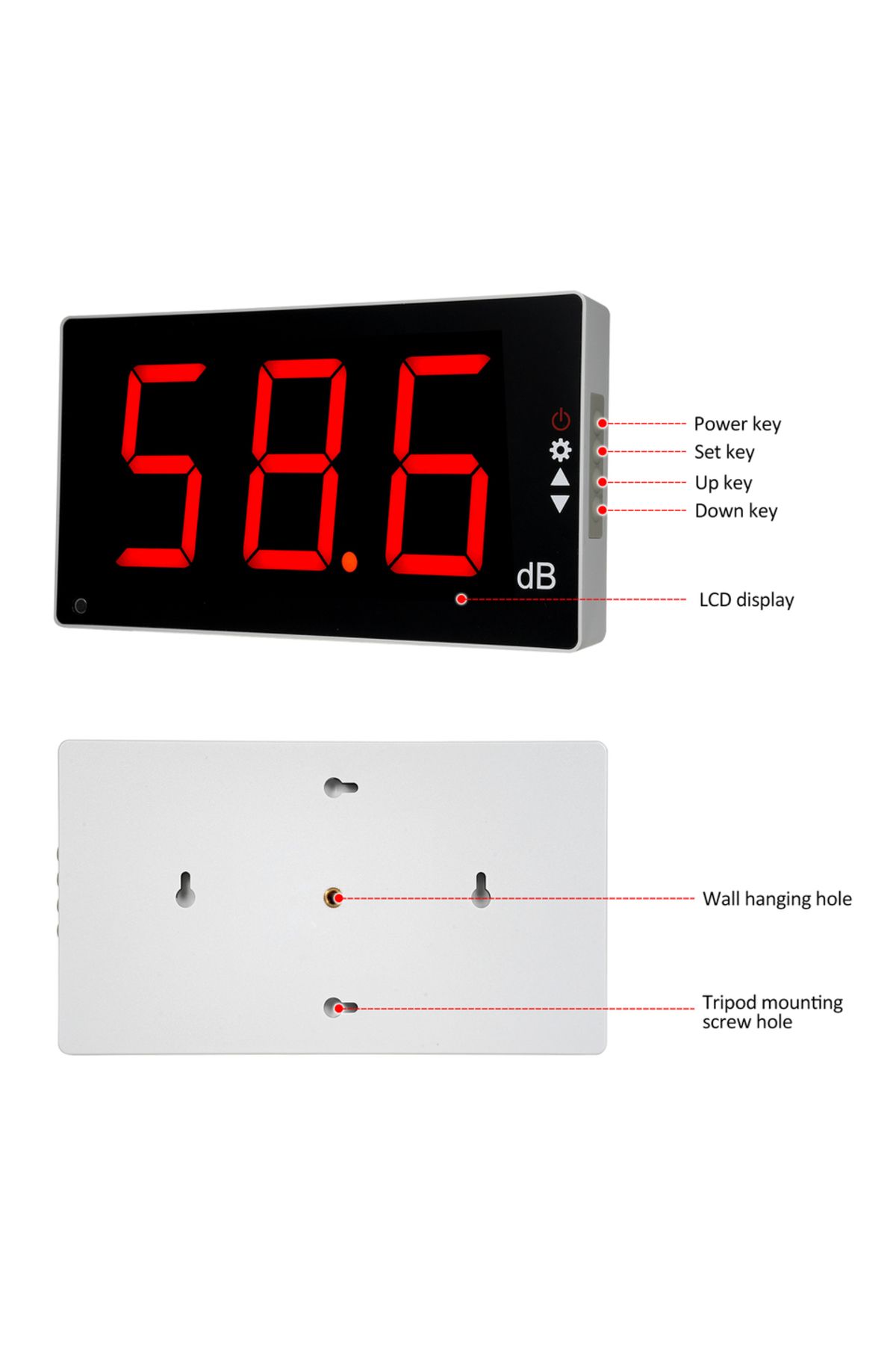 Choice-Sound Level Meter with Large LCD Screen Wall Mounted Digital Sound Level Meter Digital Noise Mete... 5