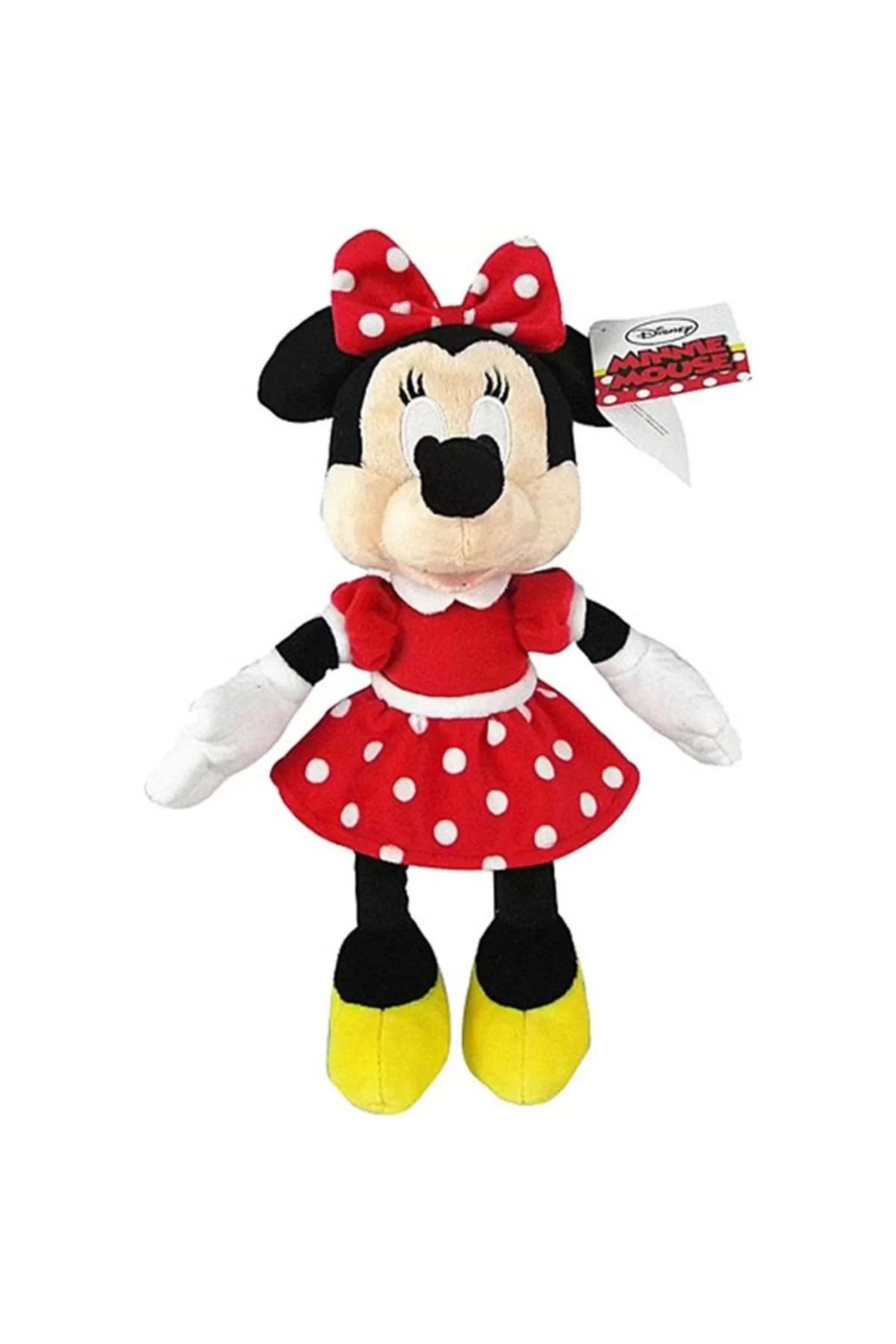 Finetoo Çocuk Minnie Kırmızı Elbiseli Peluş 25 cm