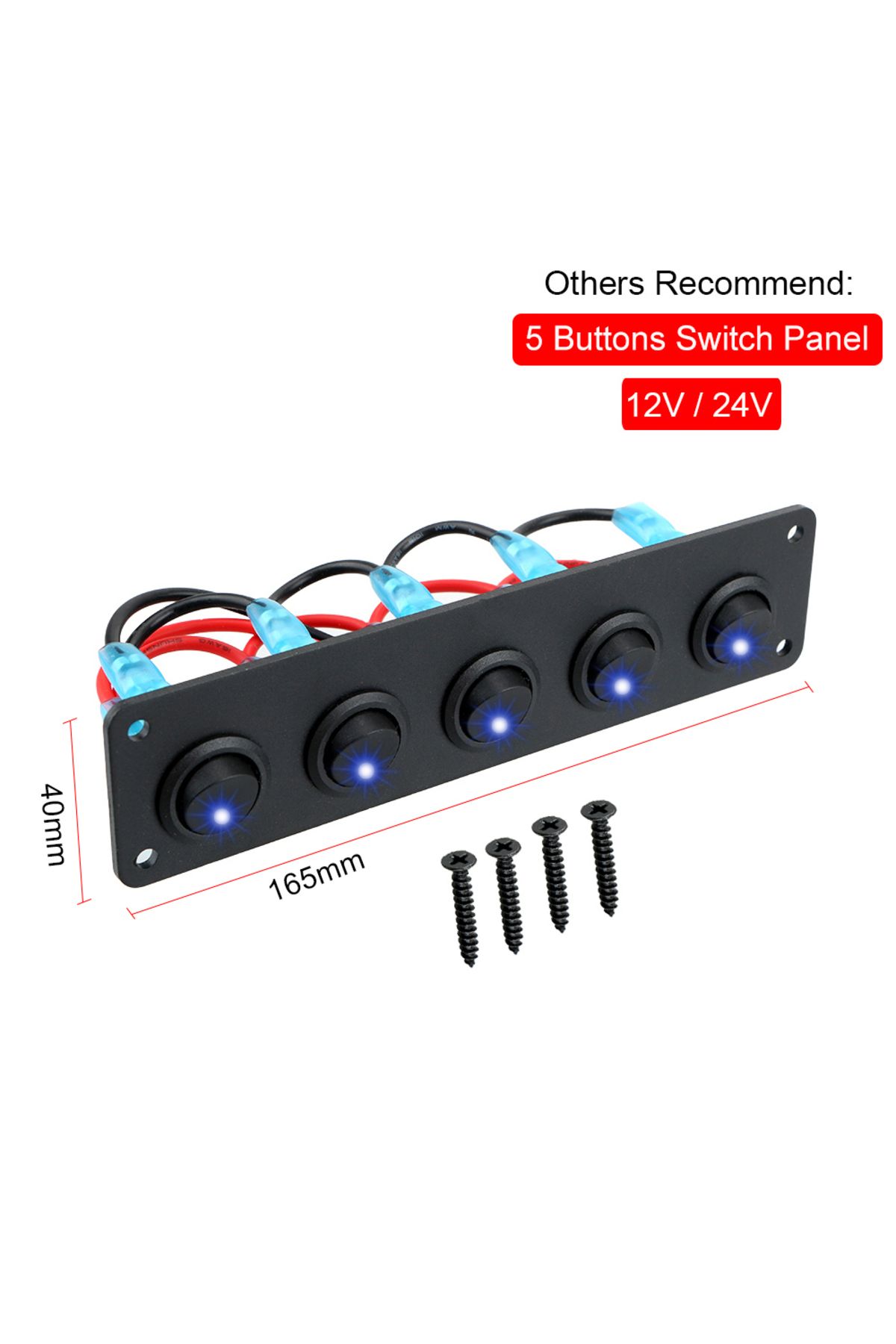 Choice-5buttons Only 4 Buttons Rocker Switch Panel Voltmeter Usb Chargers 3.0 Light Toggle 12v 24v Accessor 1