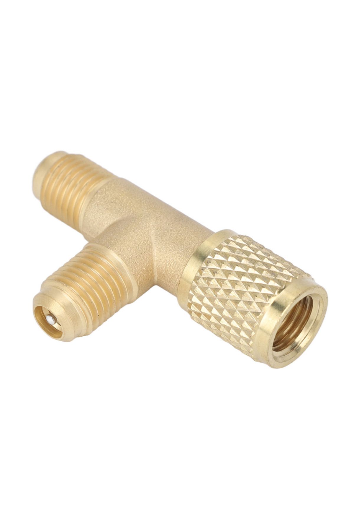 Choice-1-1/4" Quick Coupler Tee Adapter With Valve Core Brass 1/4in Sae Sturdy Structure For R22 R12 R134 6