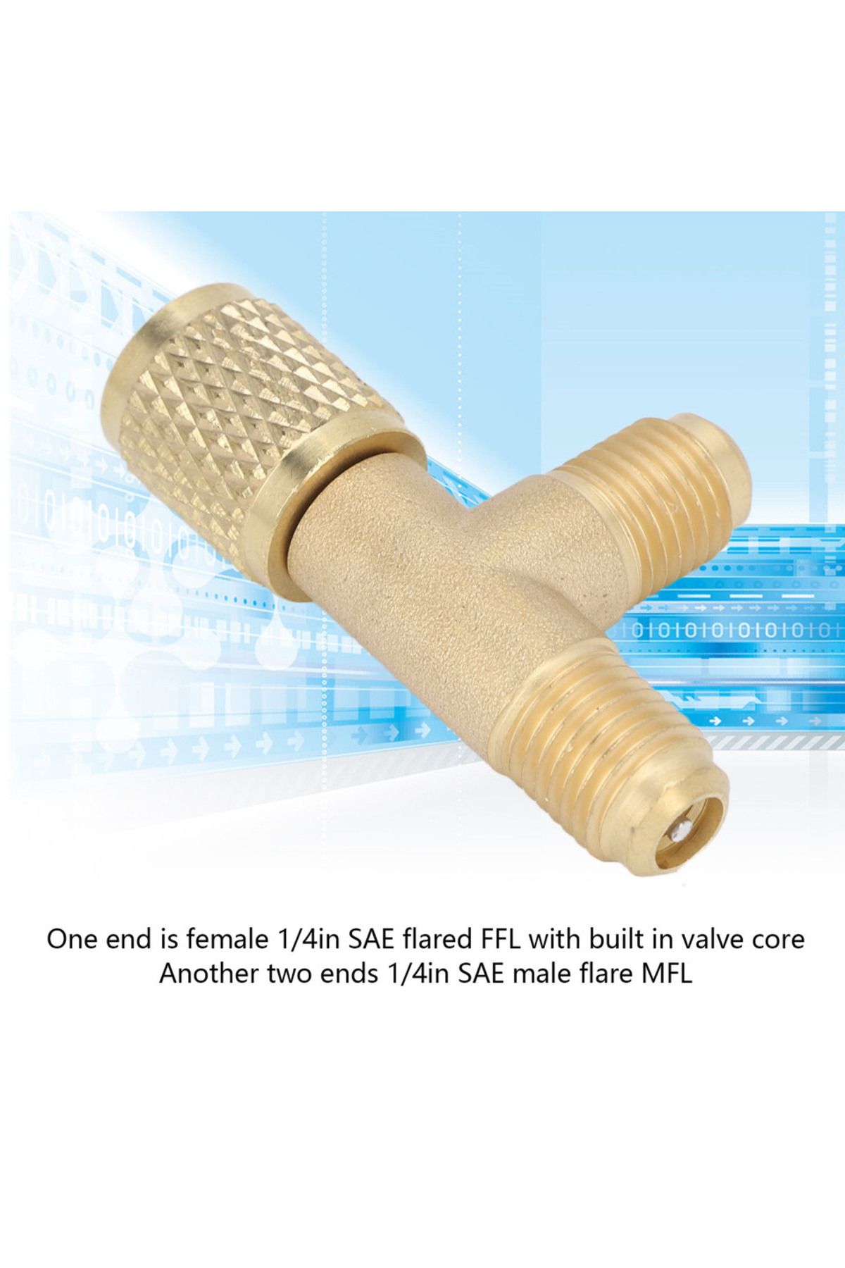 Choice-1-1/4" Quick Coupler Tee Adapter With Valve Core Brass 1/4in Sae Sturdy Structure For R22 R12 R134 3