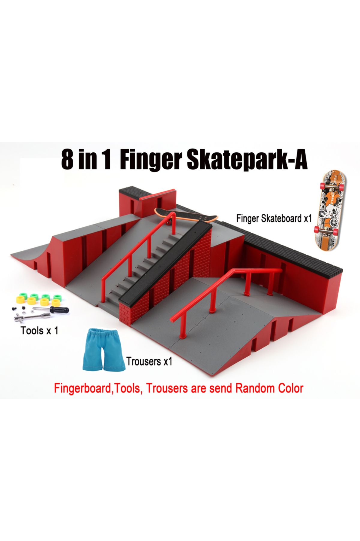 Choice-Finger Skateboard Big Scene DIY Mini Park Finger Skatepark Ramp Track Stairs Venue Combination In... 1