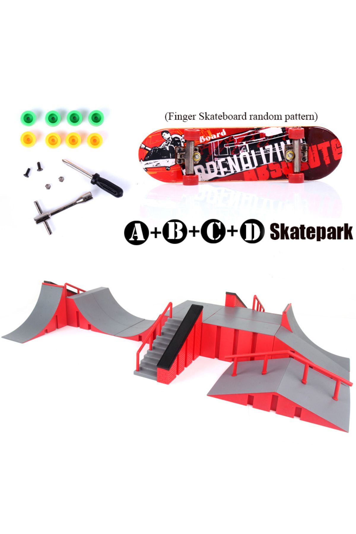 Choice-Finger Skateboard Big Scene DIY Mini Park Finger Skatepark Ramp Track Stairs Venue Combination In... 5