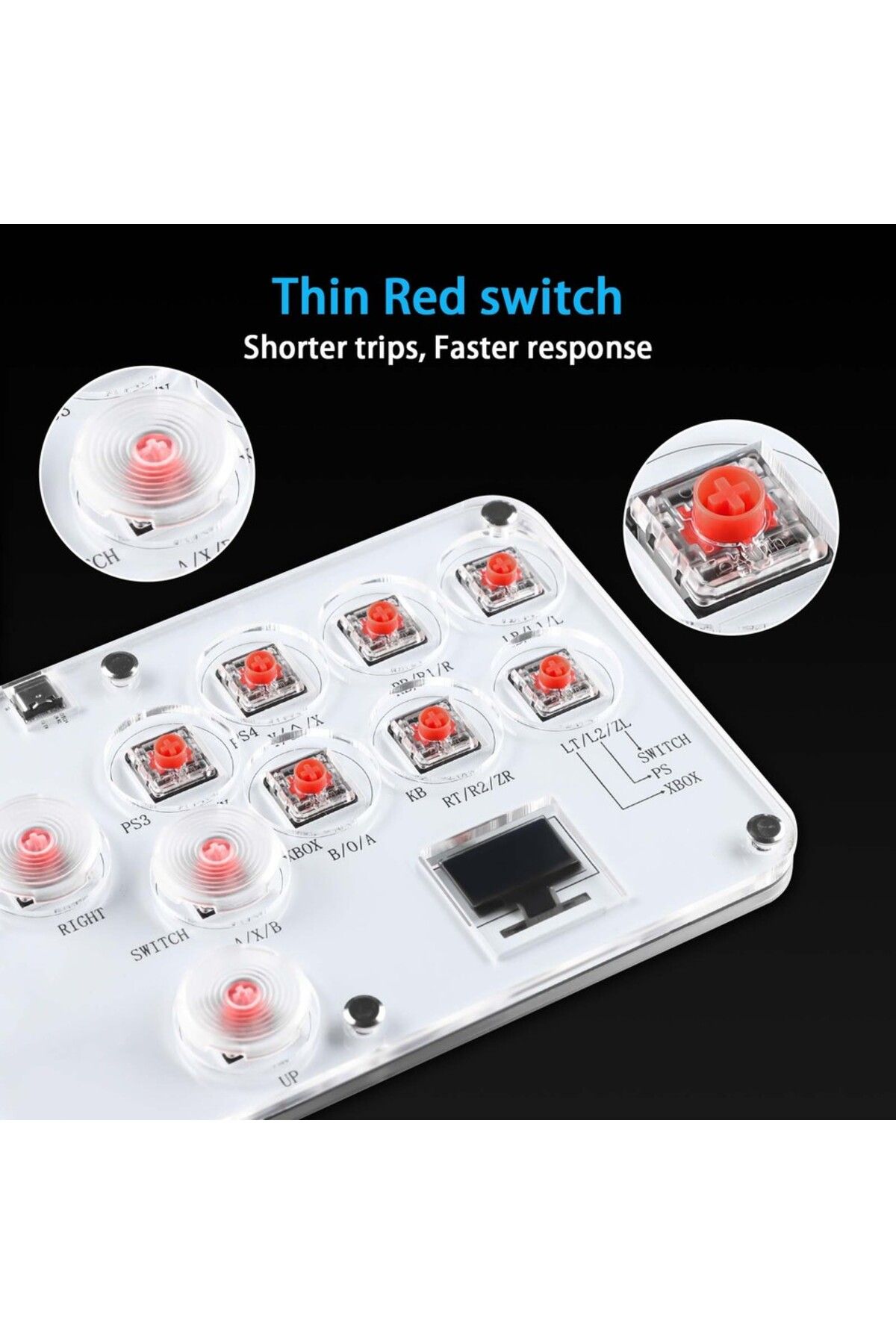 GGBEE-Leverless Controller Fight Sticks 12Keys All-Button Mini Fighting Game Arcade Stick Stickless Arc... 3