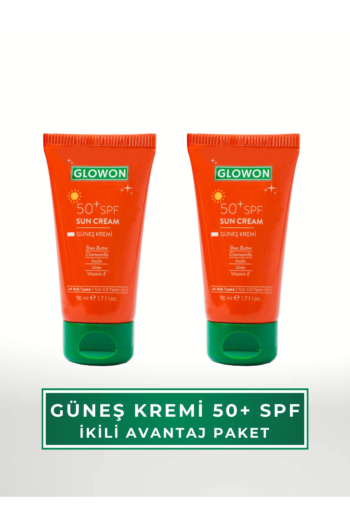 GLOWON GÜNEŞ KREMİ 50+ SPF AVANTAJ İKİLİ PAKET