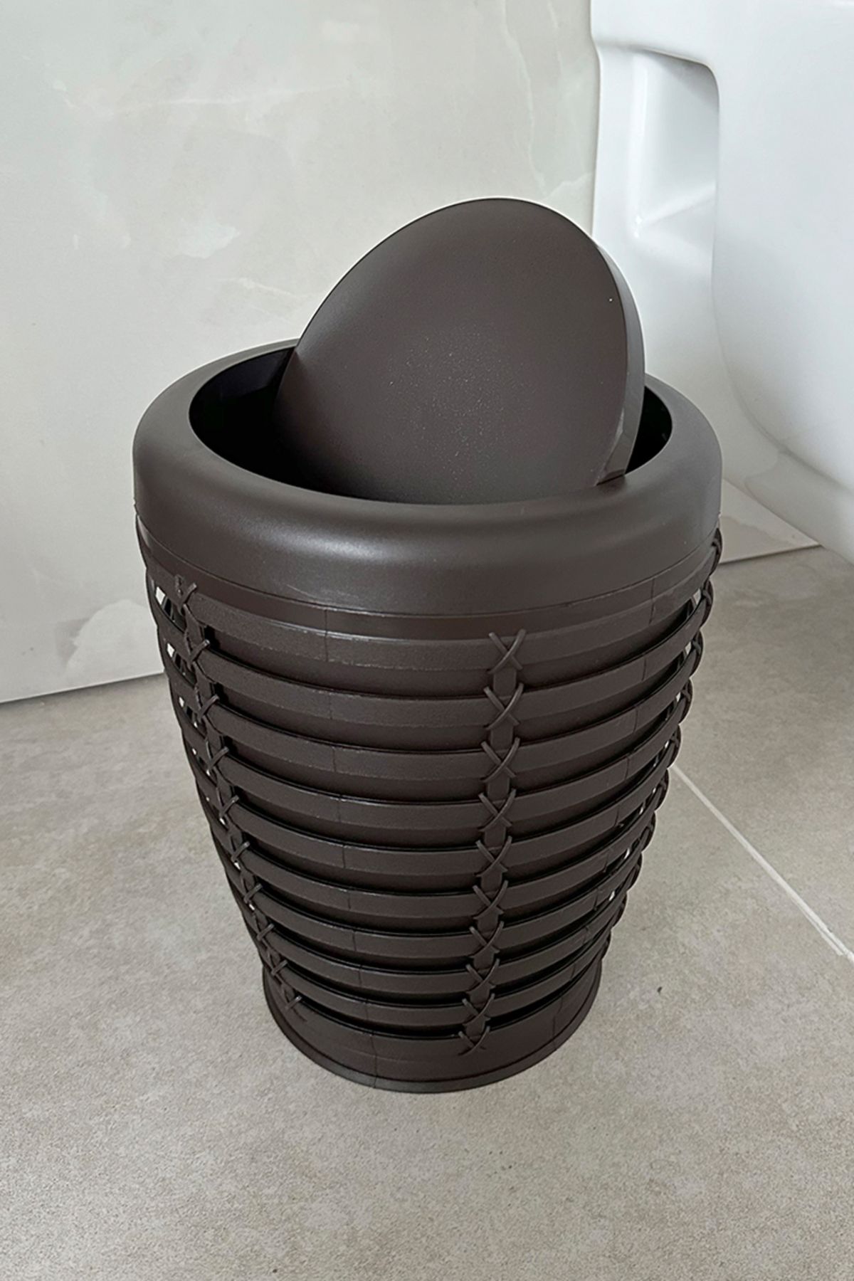 Prima Nova-Coș de gunoi cu palmier colorat cafea de 7,5 litri cu capac pivotant - pentru baie, bucătărie, birou 2
